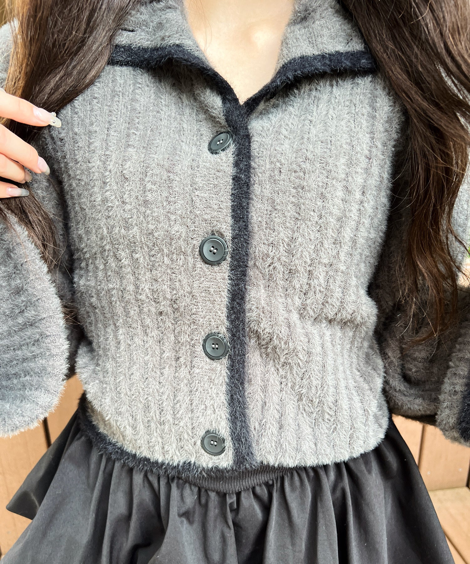 ソラ :SoLA スタンドアンサンブルニット【sw_718】 （charcoal gray） charcoal gray