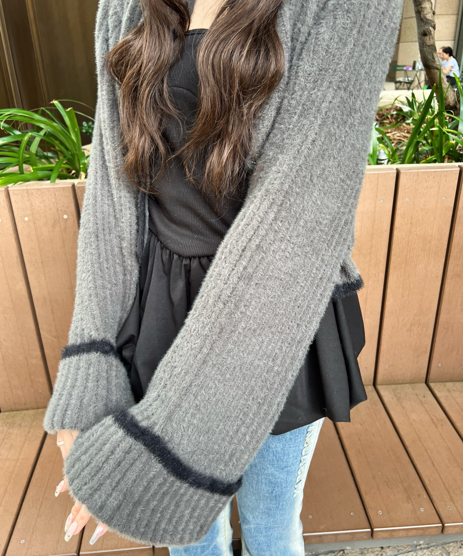 ソラ :SoLA スタンドアンサンブルニット【sw_718】 （charcoal gray） charcoal gray