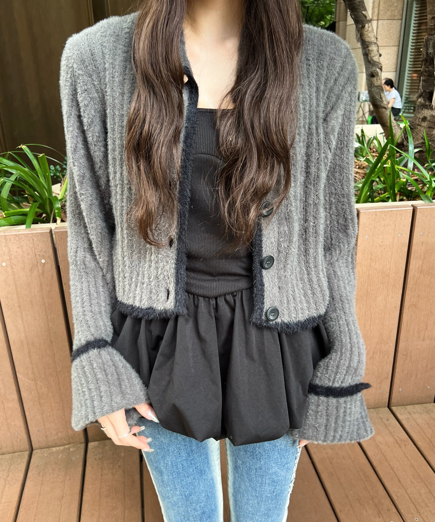 ソラ :SoLA スタンドアンサンブルニット【sw_718】 （charcoal gray） charcoal gray