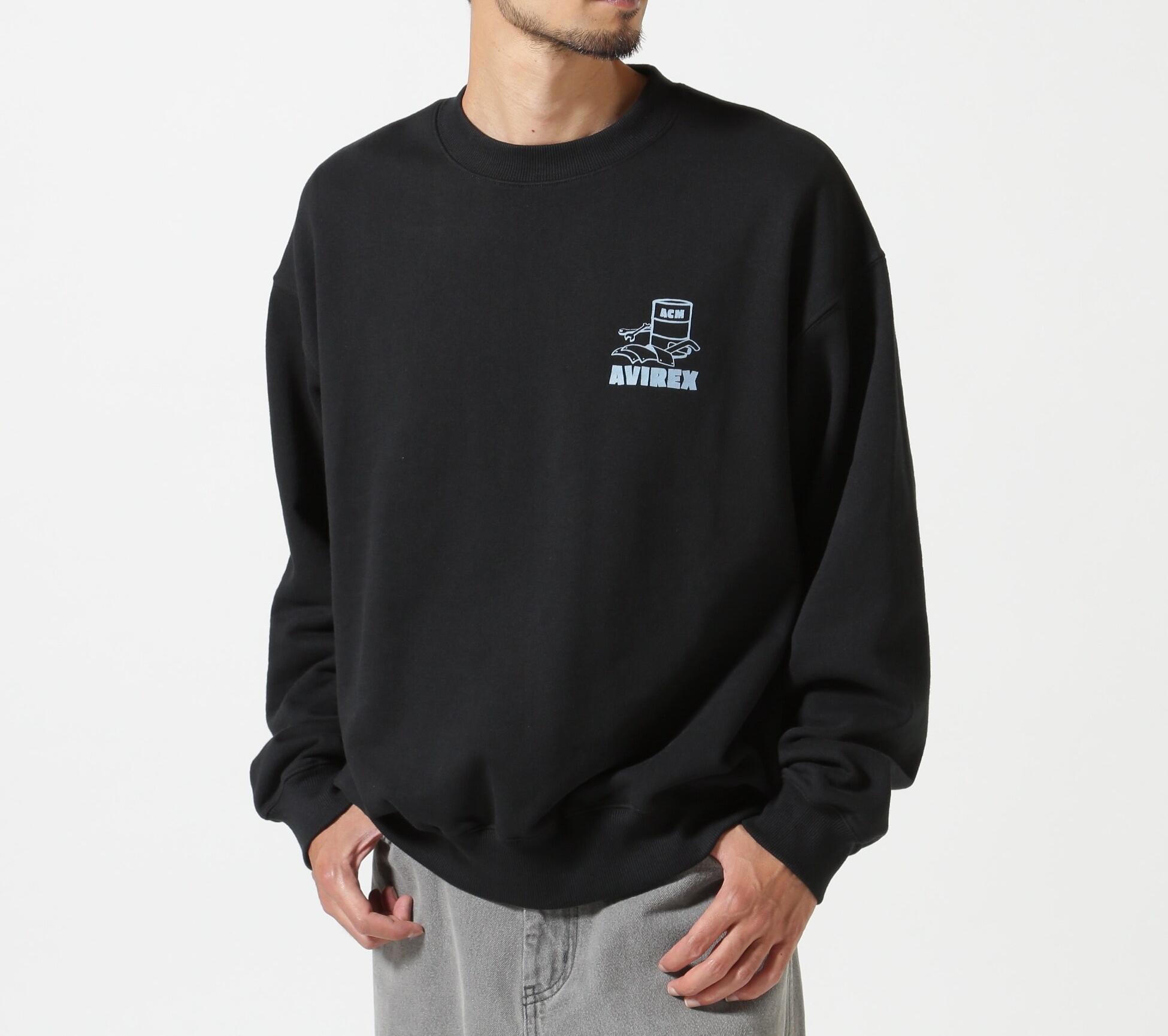 《WEB&DEPOT限定》FLIGHT MECHANIC CREW NECK SWEAT / フライト メカニック クルーネック スウェット ブラック