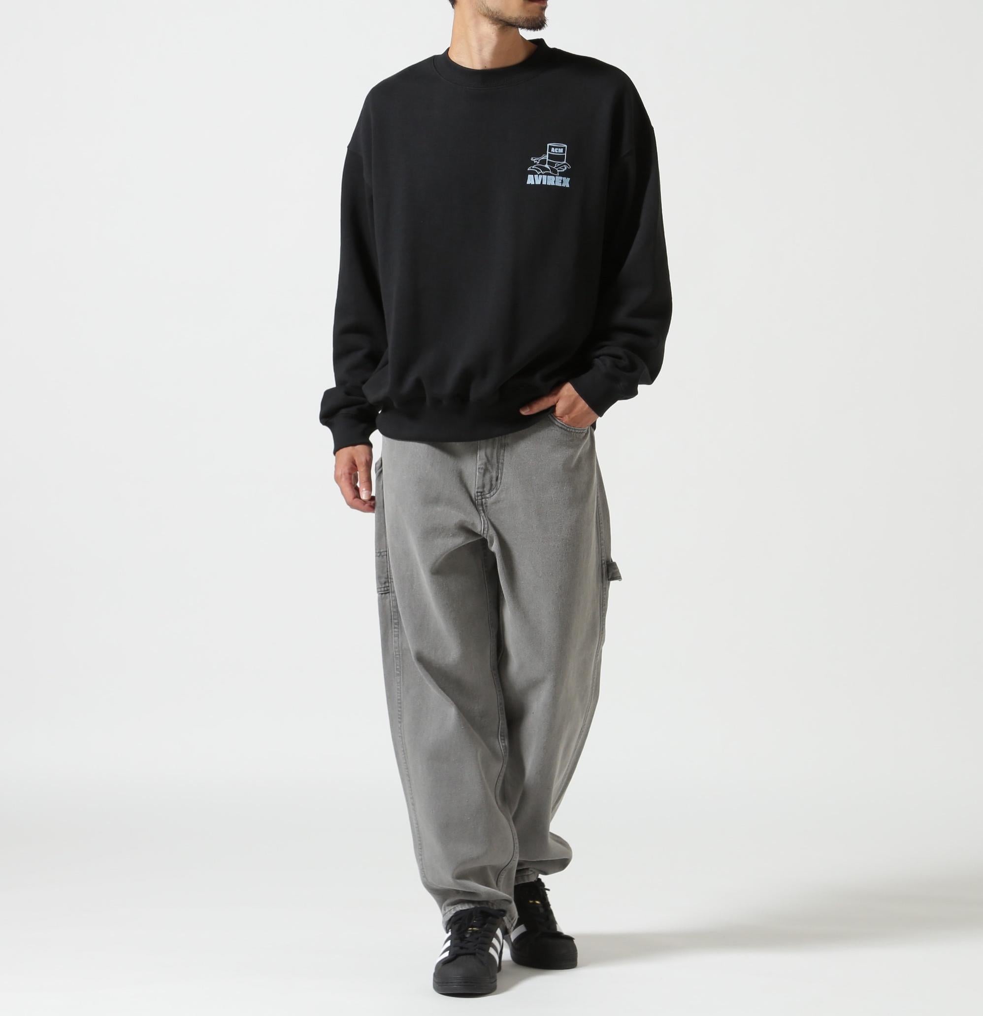 《WEB&DEPOT限定》FLIGHT MECHANIC CREW NECK SWEAT / フライト メカニック クルーネック スウェット ブラック