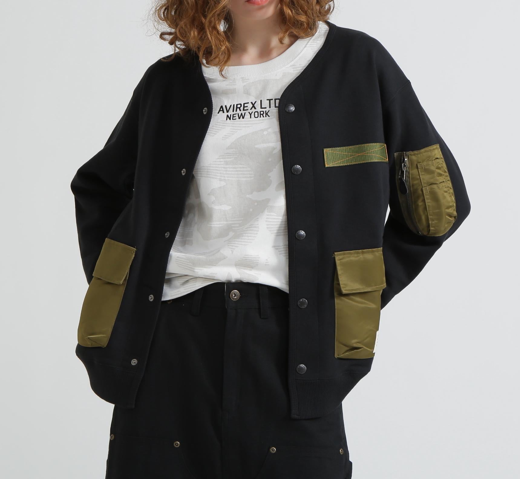 《WEB&DEPOT限定》TACTICAL CARDIGAN / タクティカル カーディガン / AVIREX / アヴィレックス ブラック1