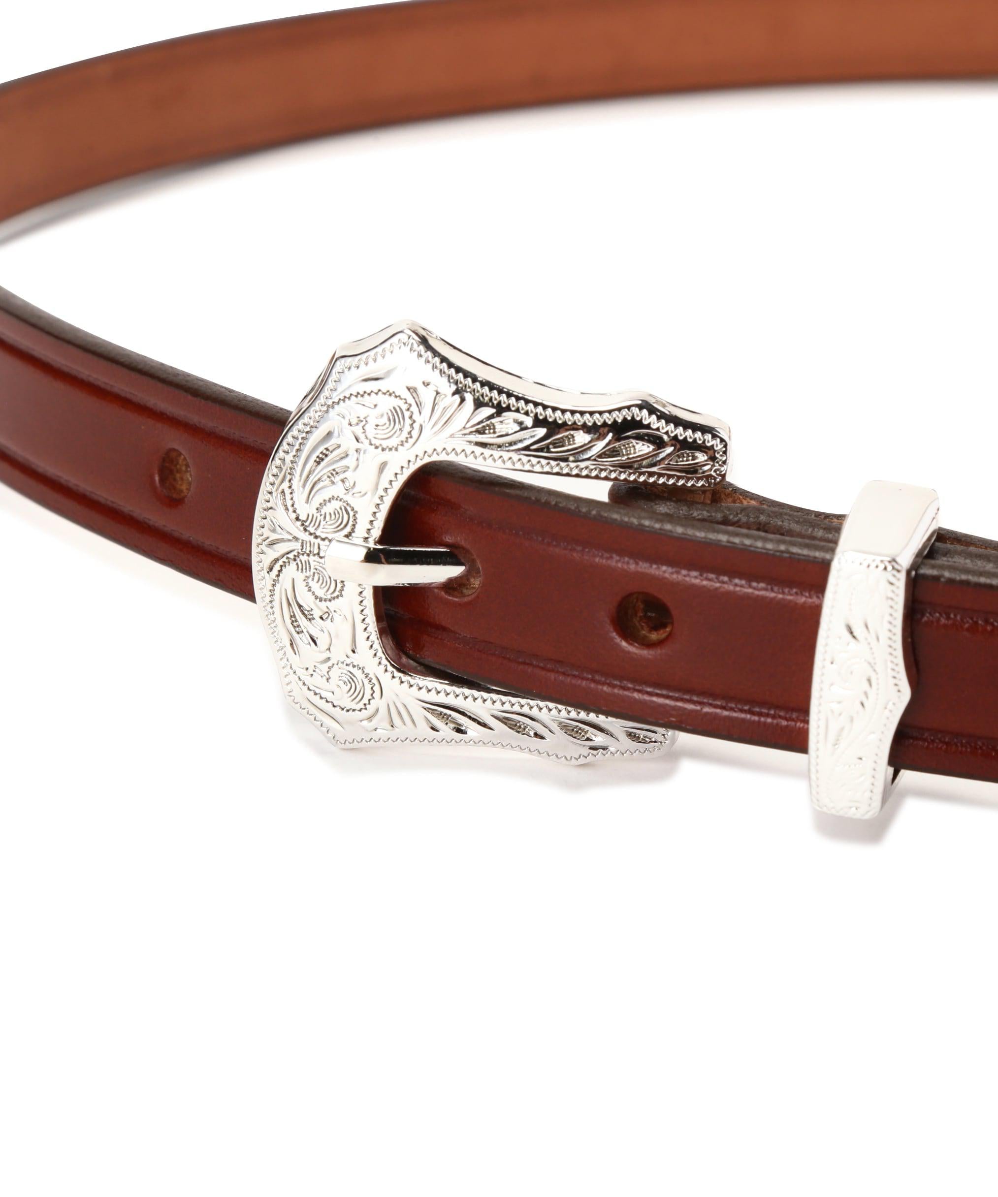 TORY LEATHER 3/4 inch 3-Piece Silver Buckle Set Belt