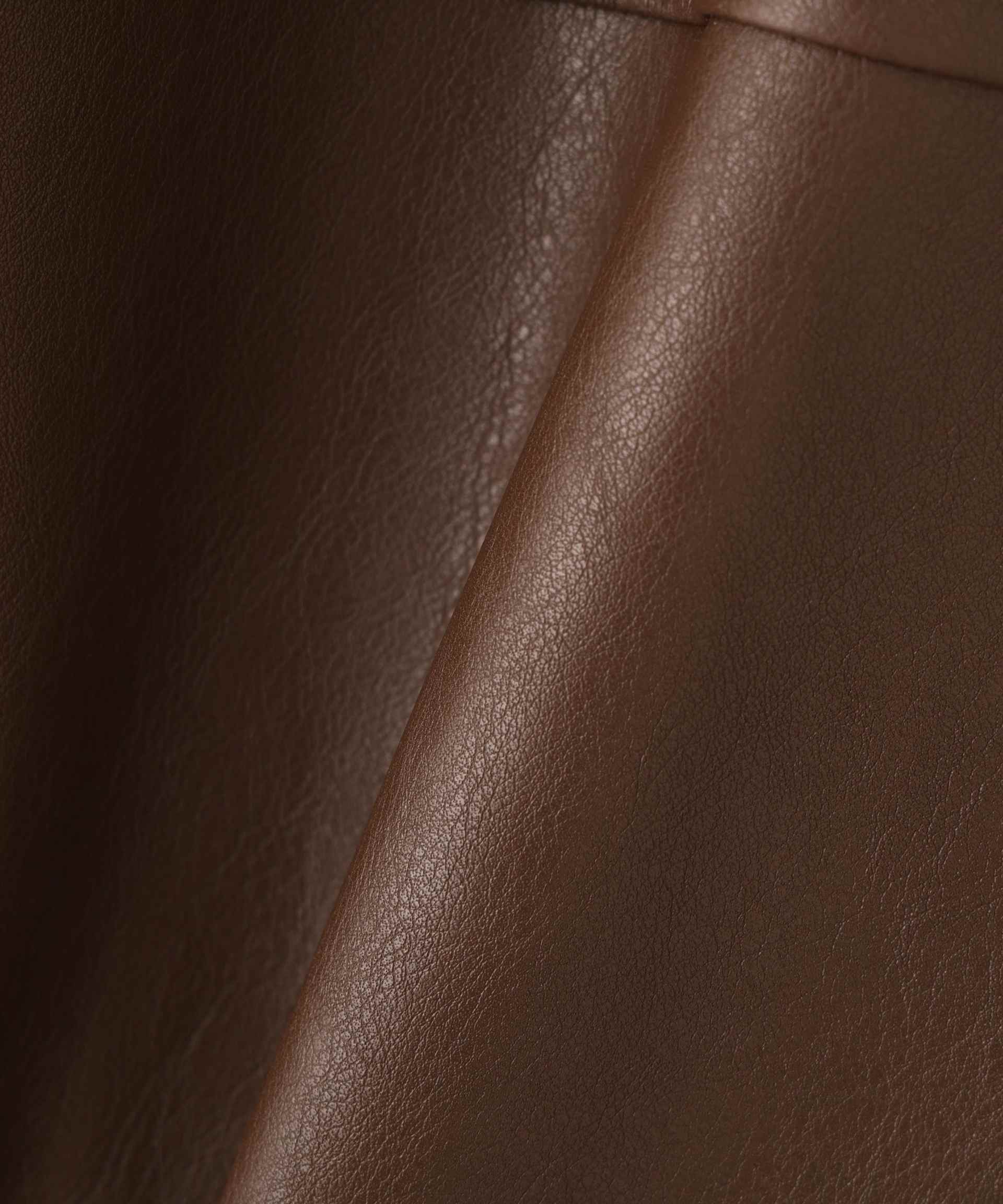 合皮ジップアップブルゾン ブラウン