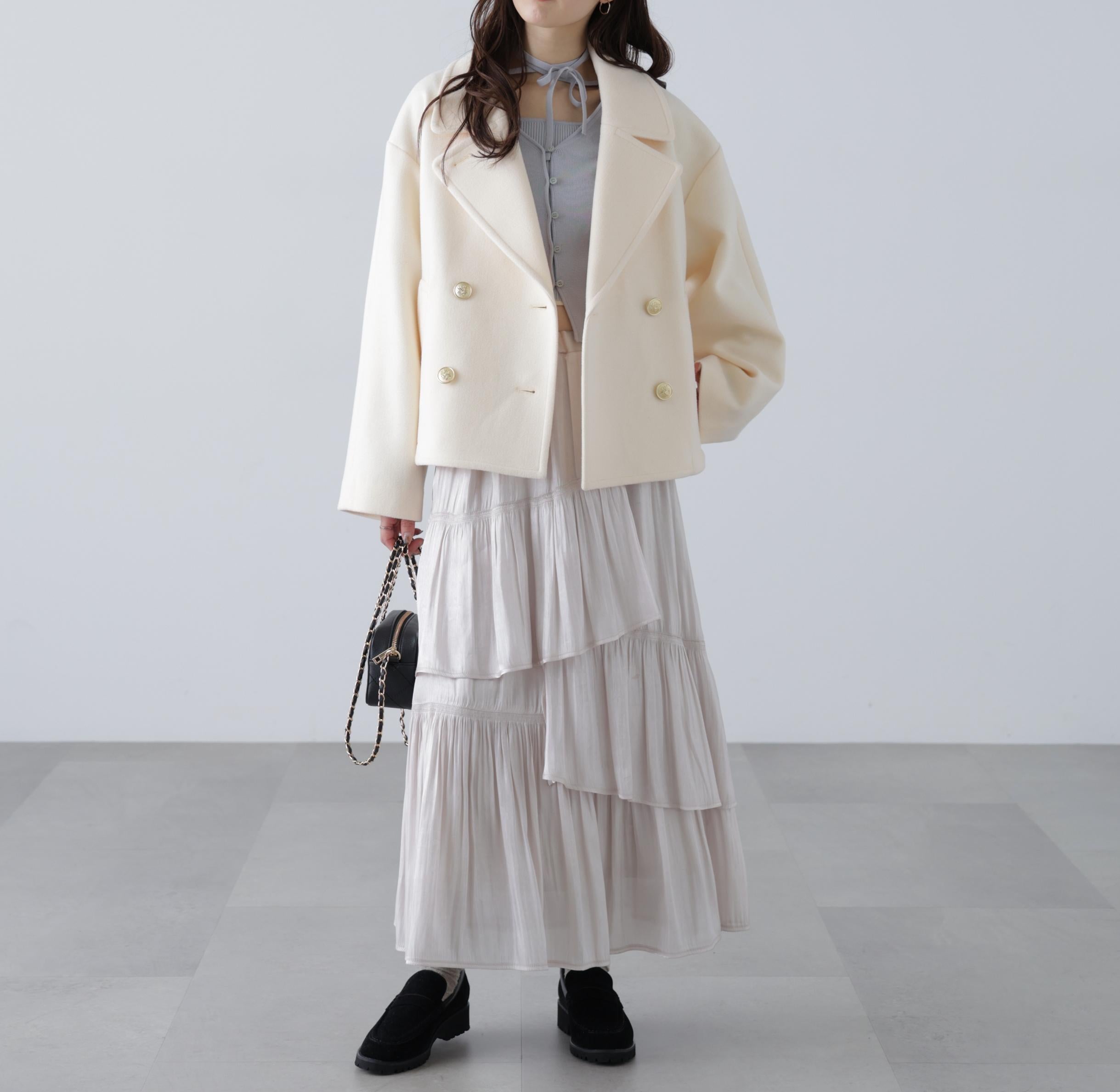 ミドル丈オーバーピーコート〈ＭＦＭ〉 アイボリー