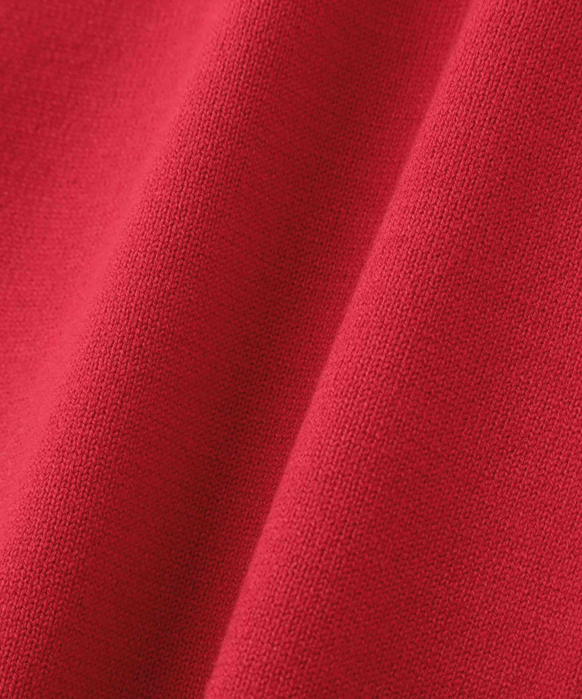 ◆レーヨン混ハイゲージクルーネックカーディガン レッド