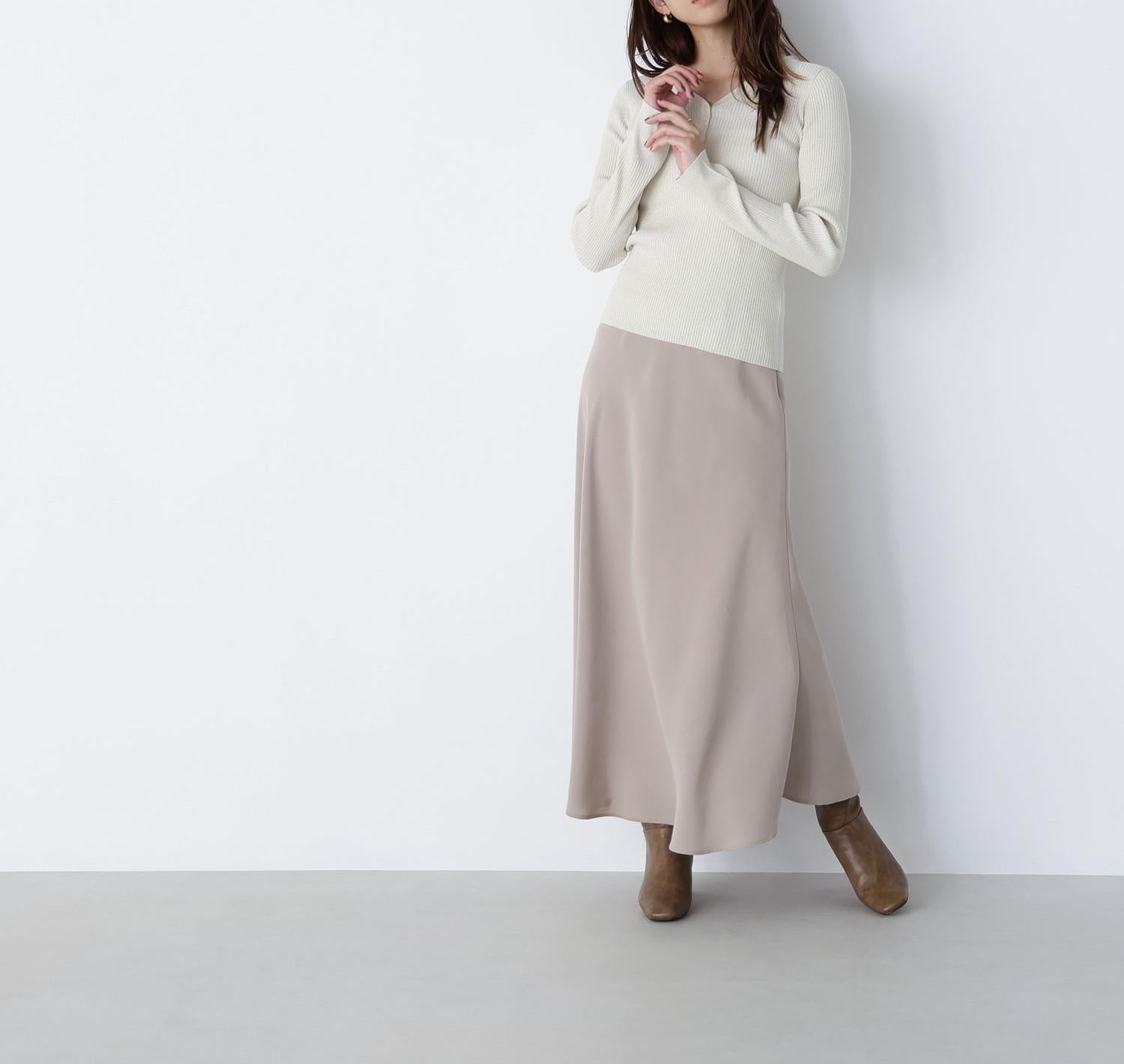 ピーチタッチナロースカート モカベージュ
