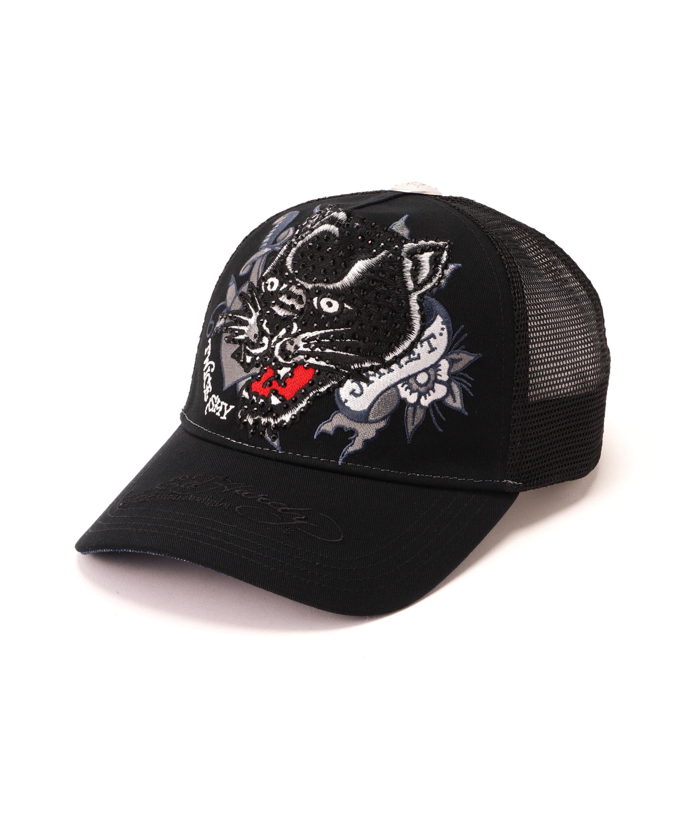Ed Hardy/エド ハーディー/ED HARDY LEOPARD R-STONE CAP ブラック