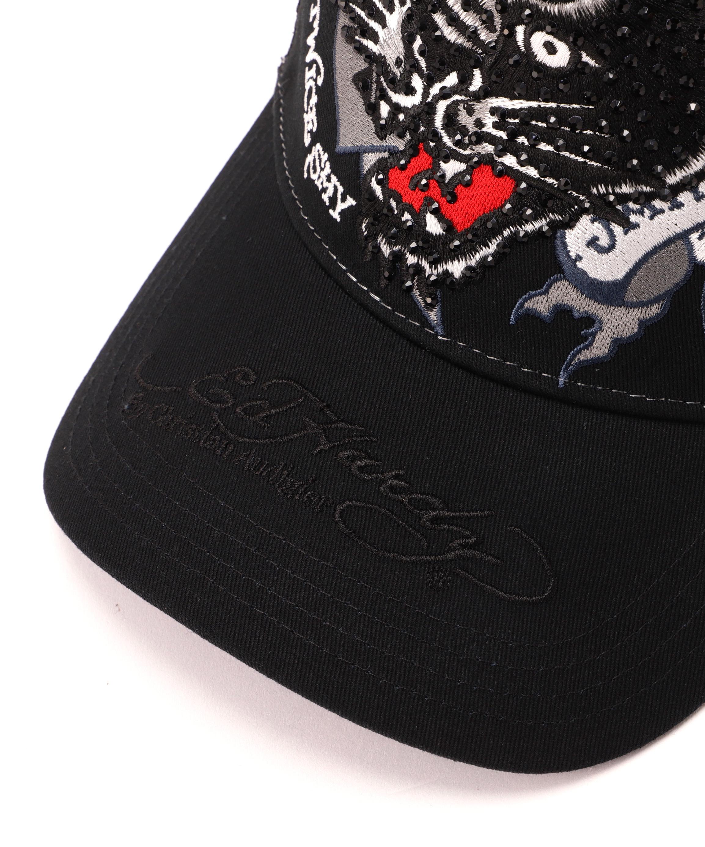 Ed Hardy/エド ハーディー/ED HARDY LEOPARD R-STONE CAP ブラック