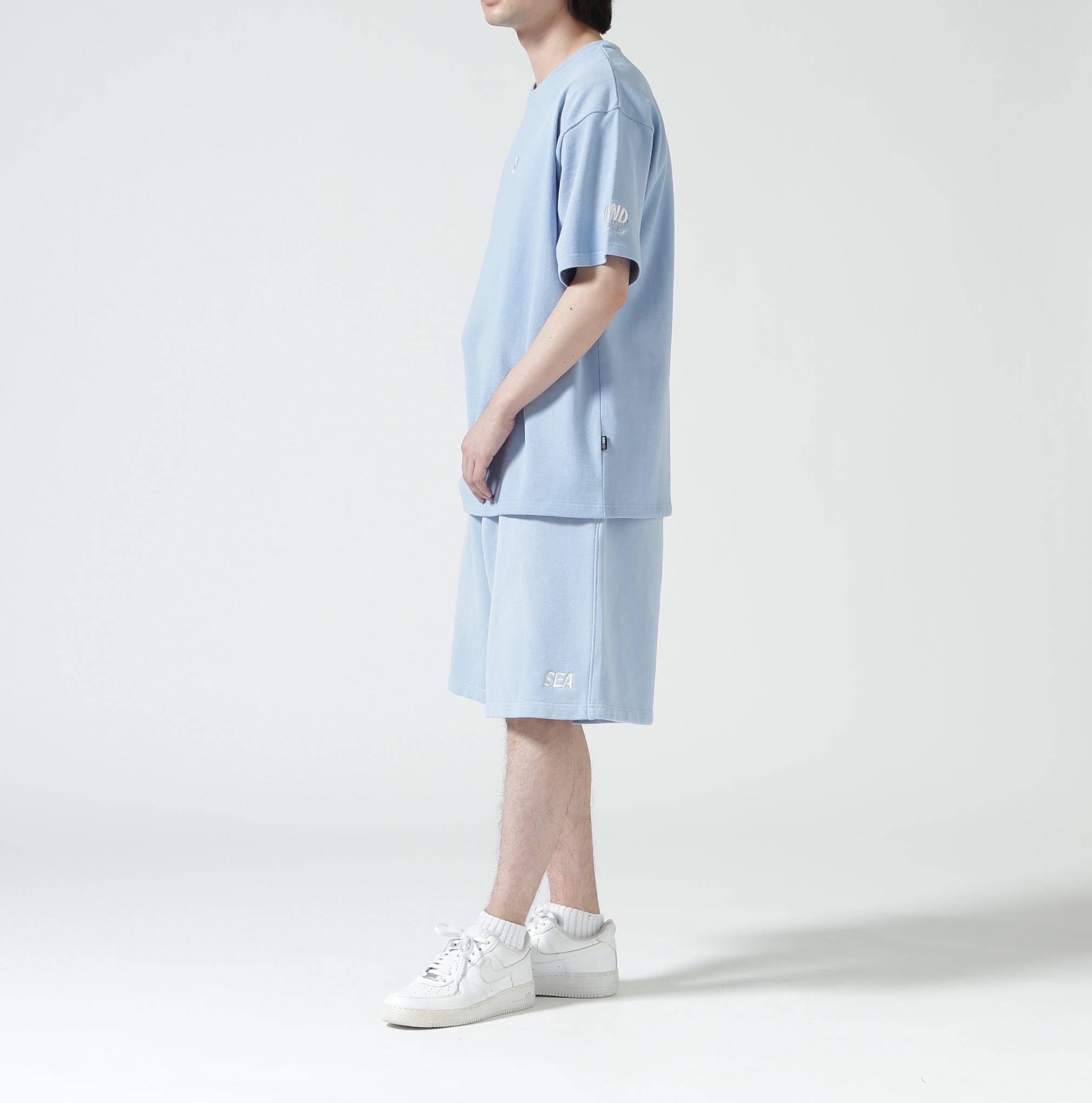 WIND AND SEA（ウィンダンシー）SULFUR DYEING LOGO HALF PANTS サックス1