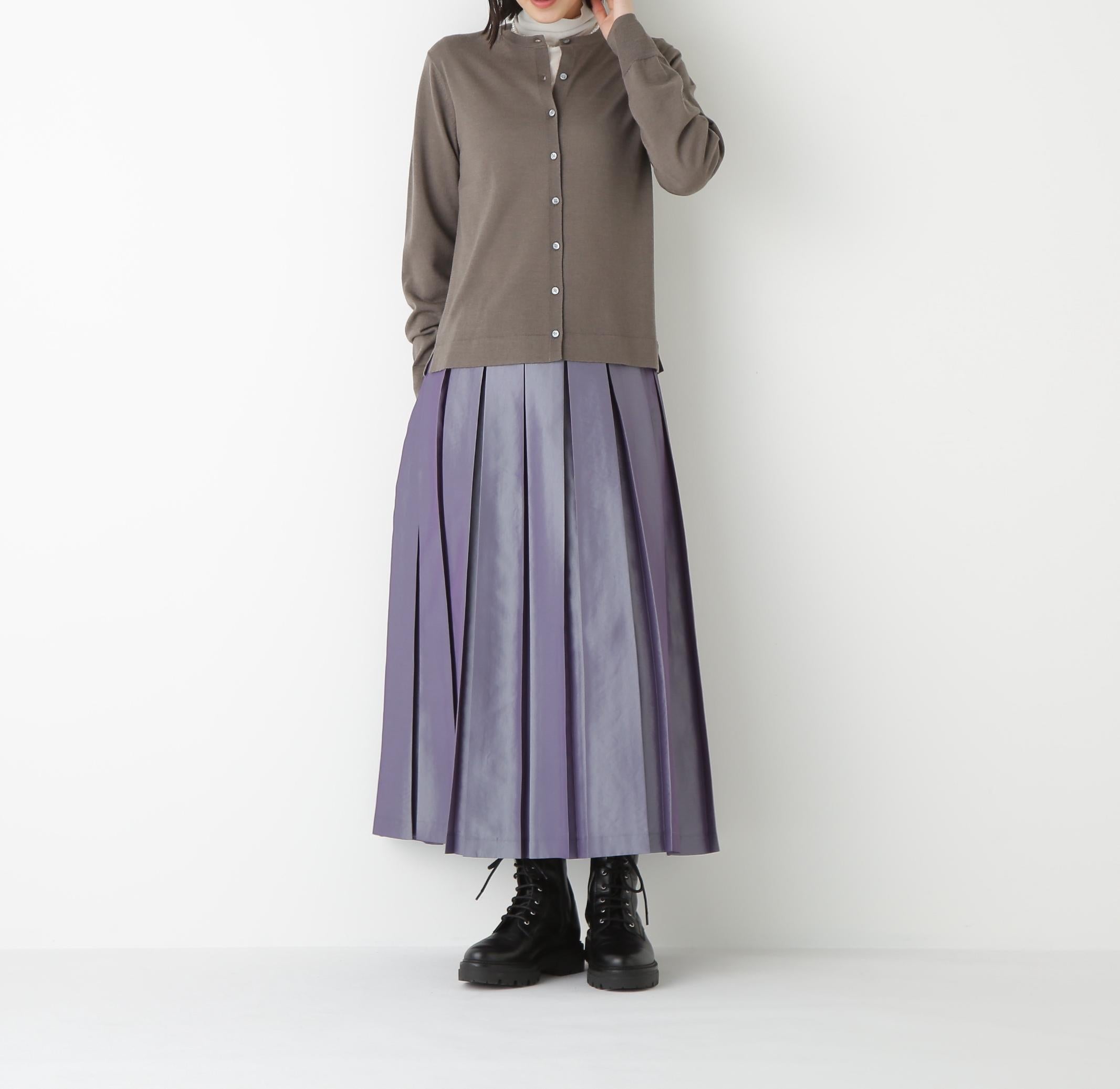 ◆ハイツイストウールクルーネックカーディガン モカ1