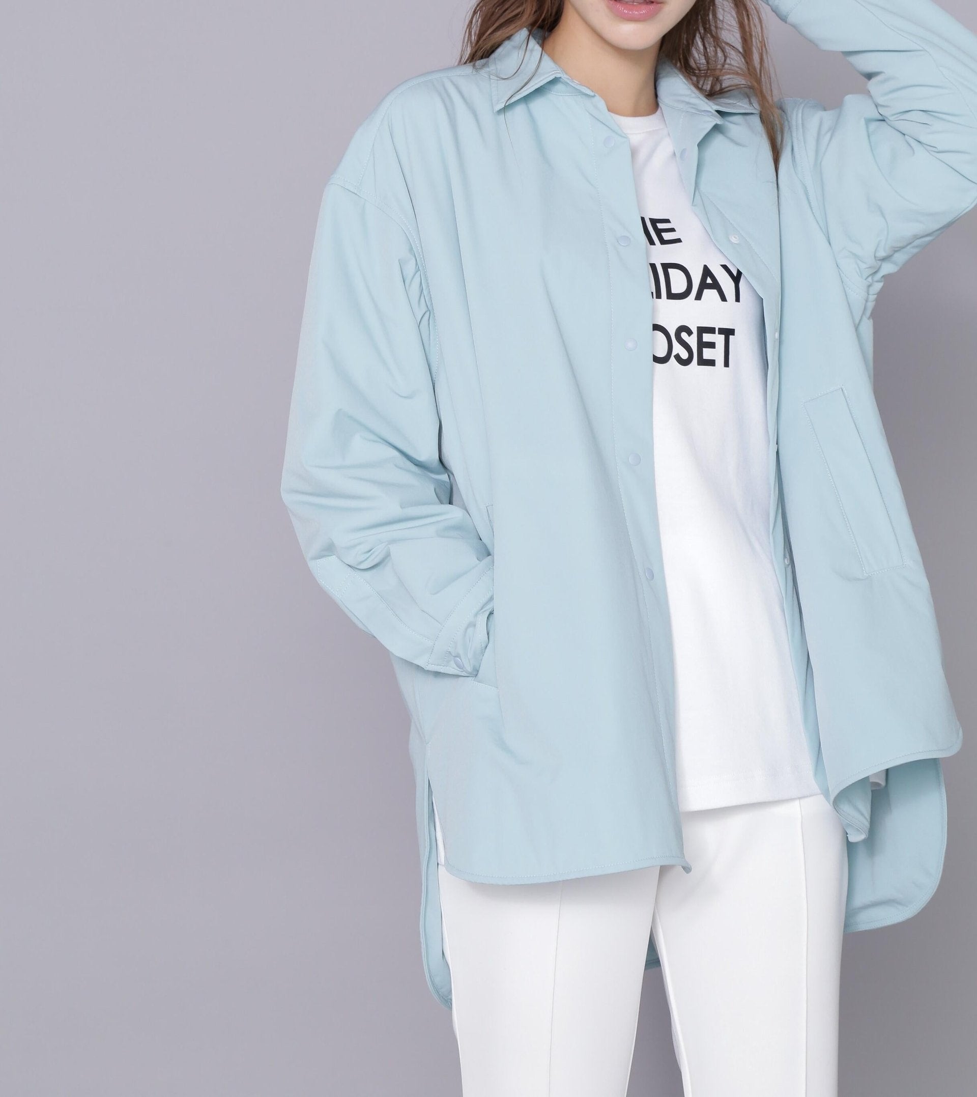 [THE HOLIDAY CLOSET] 中綿シャツジャケット サックスブルー2