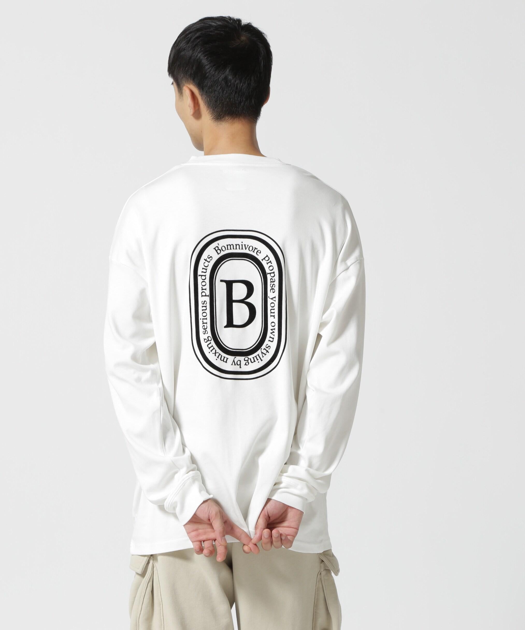 R omnivoe/ビーオムニボー LOGO L/S Tee  ホワイト