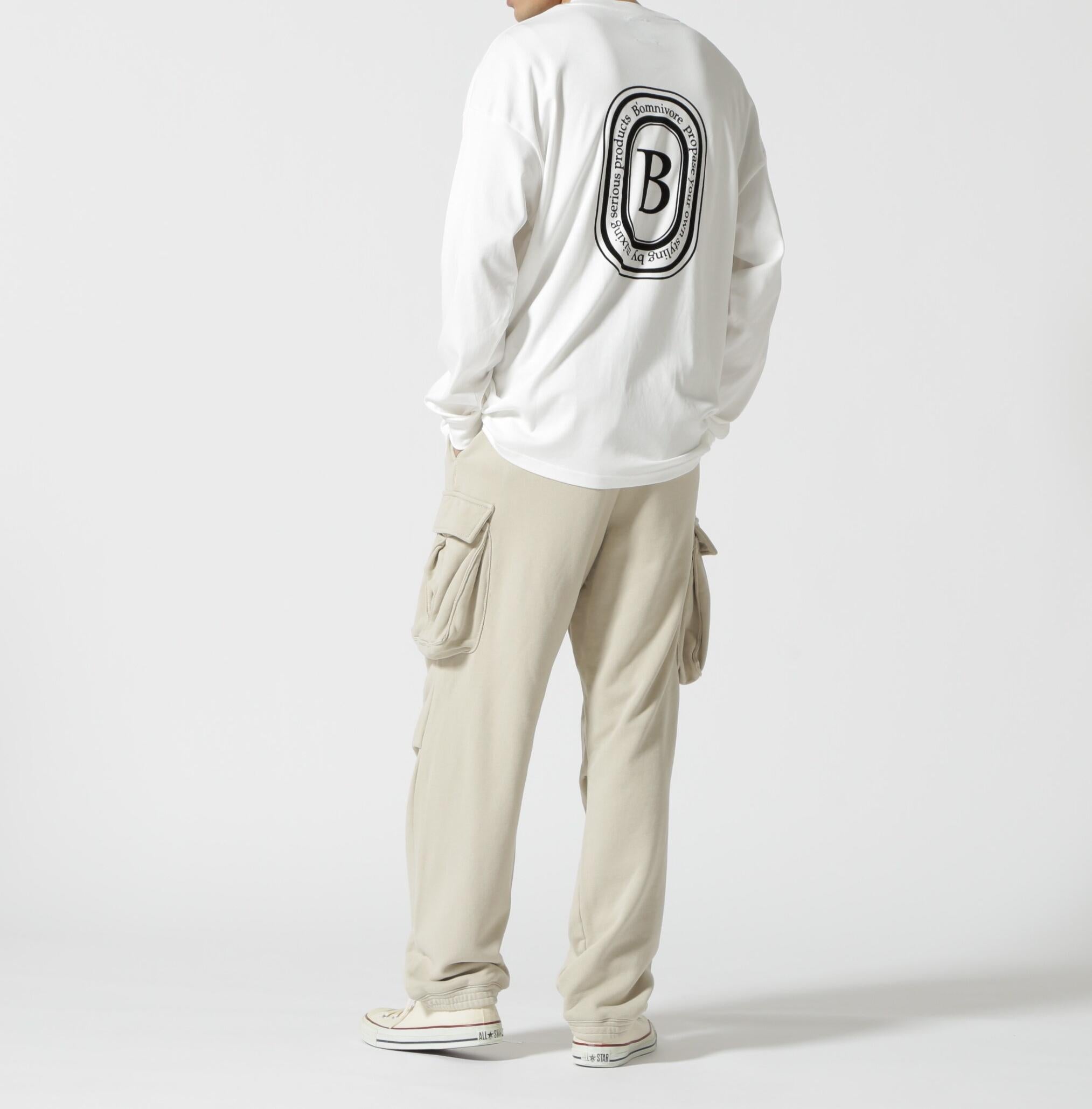 R omnivoe/ビーオムニボー LOGO L/S Tee  ホワイト