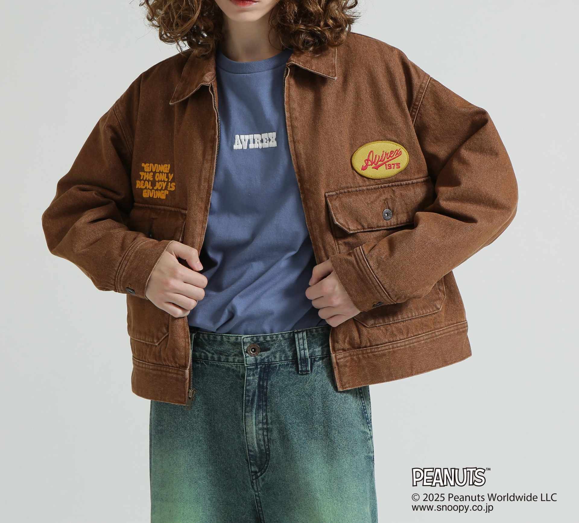《AVIREX × PEANUTS》DENIM WORK JACKET / デニムワークジャケット / ピーナッツ / アヴィレックス ブラウン