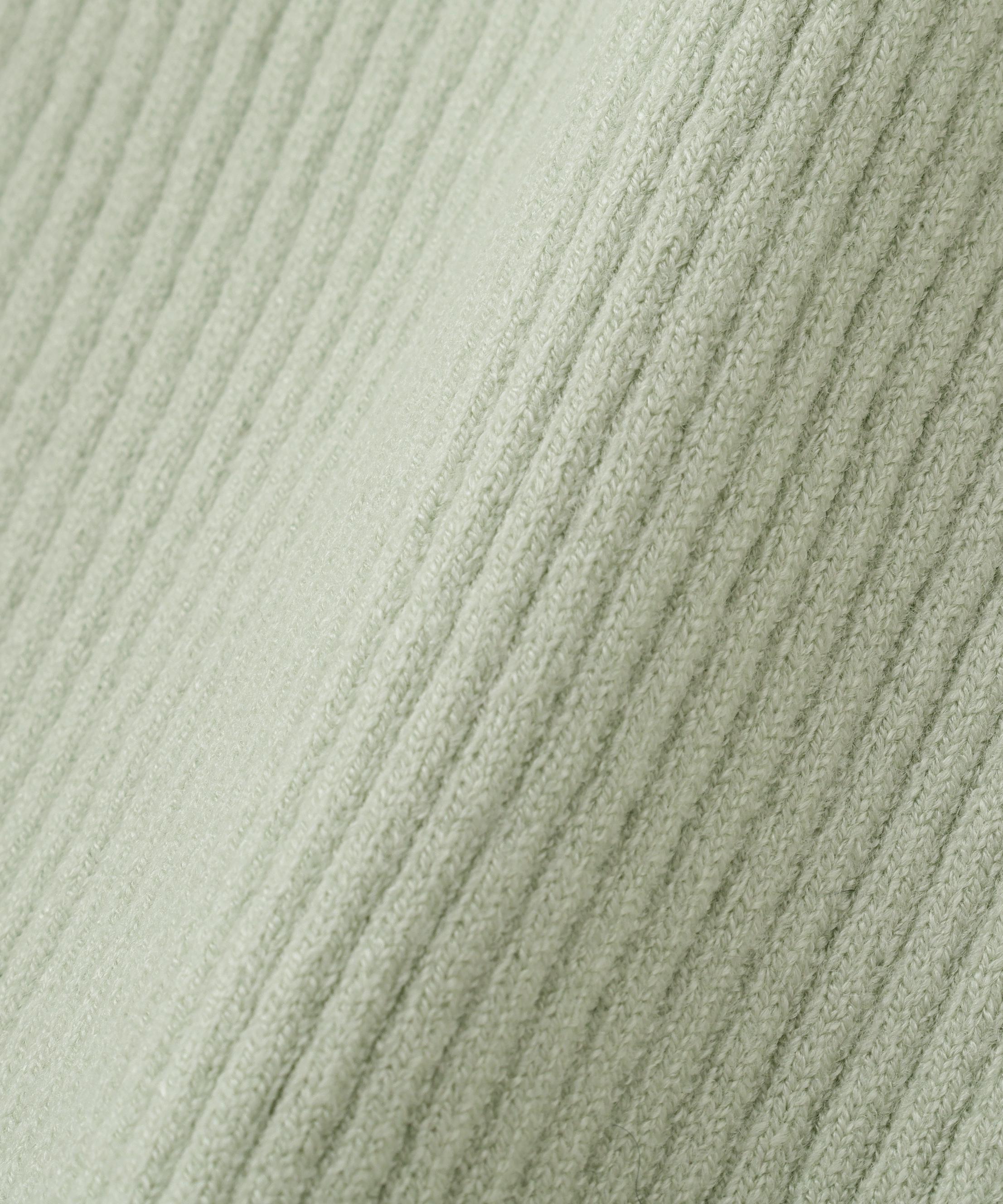 “ふわ＆リブ”アンサンブルニット ライトグリーン
