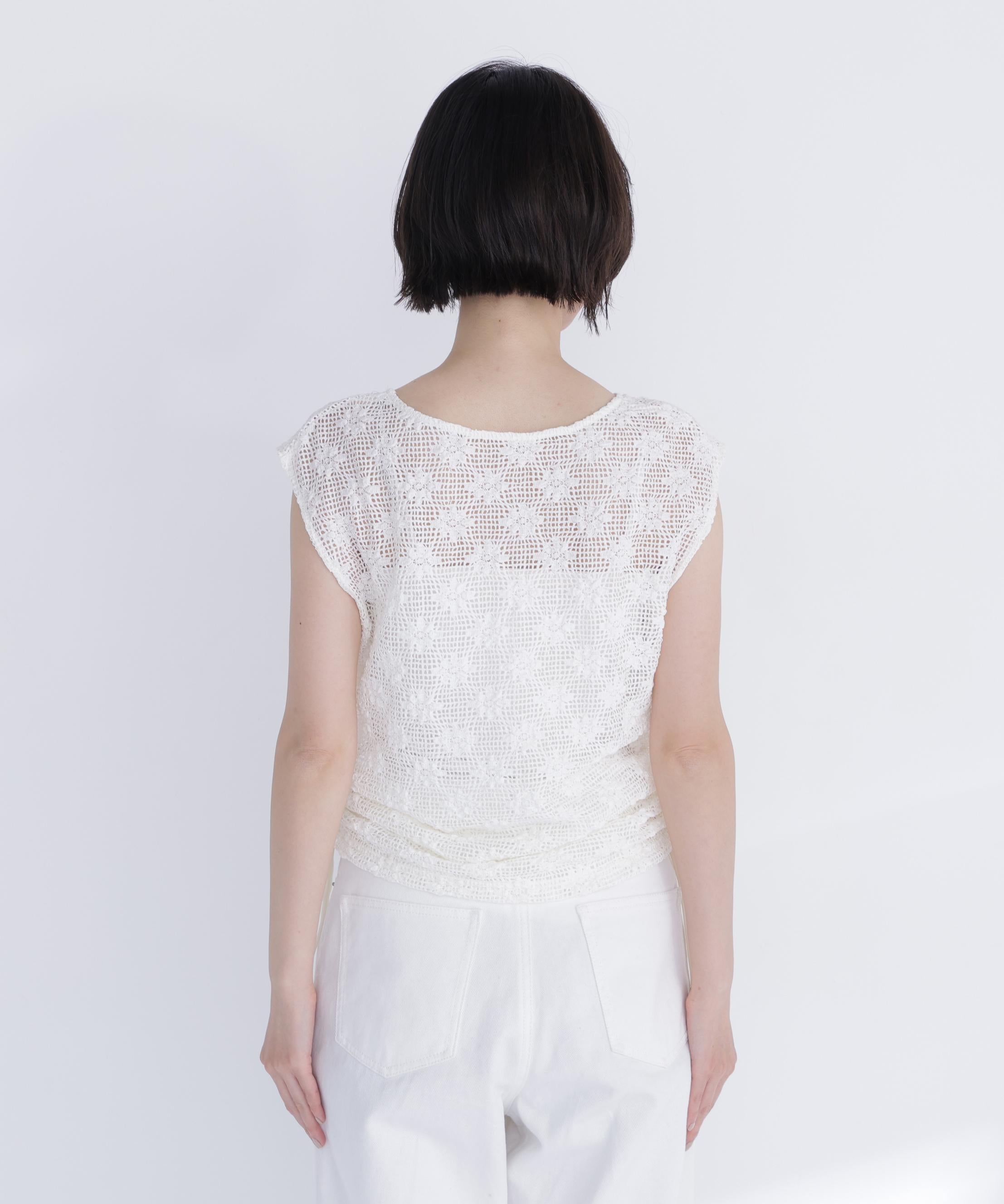 ドロストレースカットソー オフホワイト1