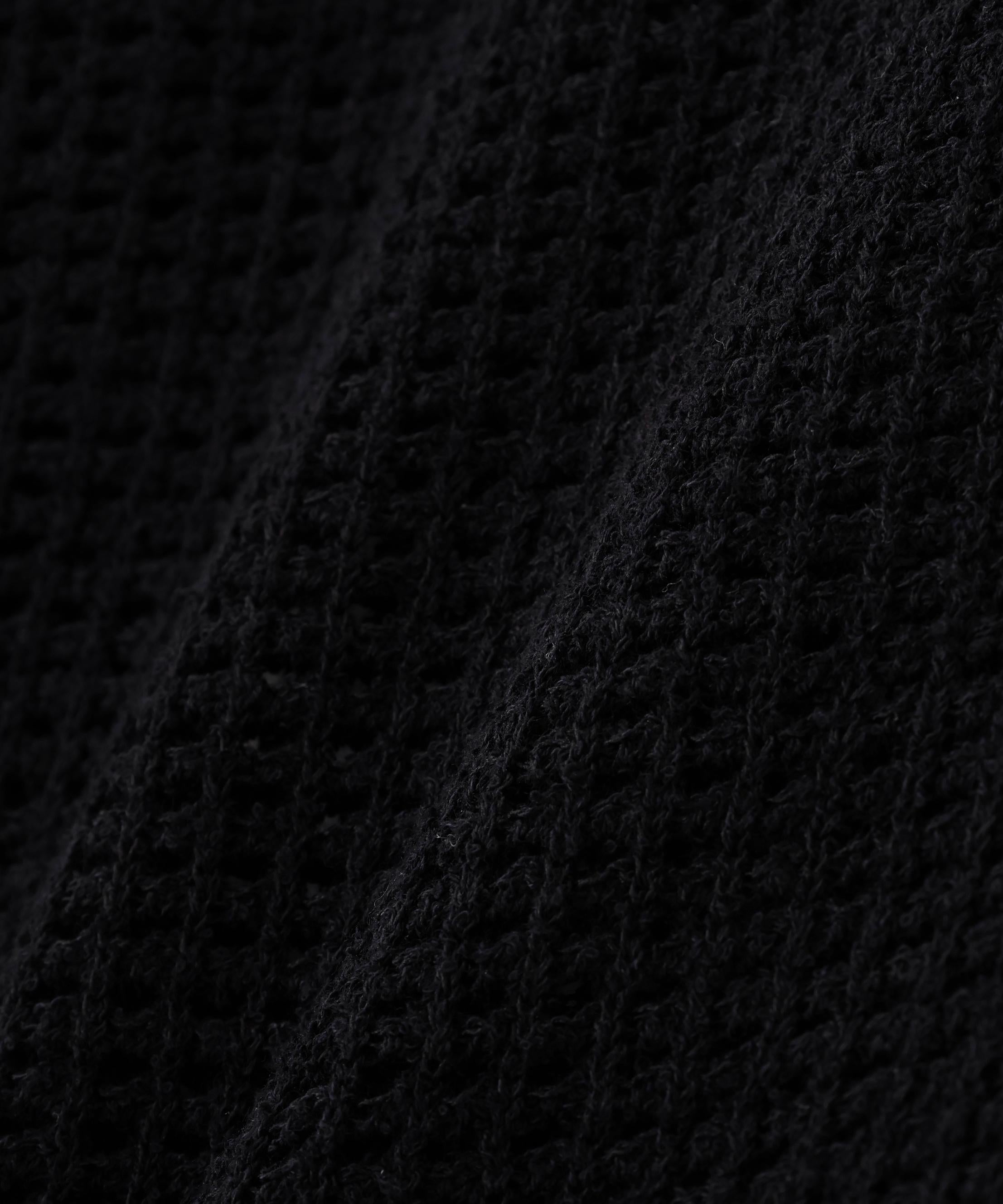 ◆透かしブークレニットカーディガン ブラック