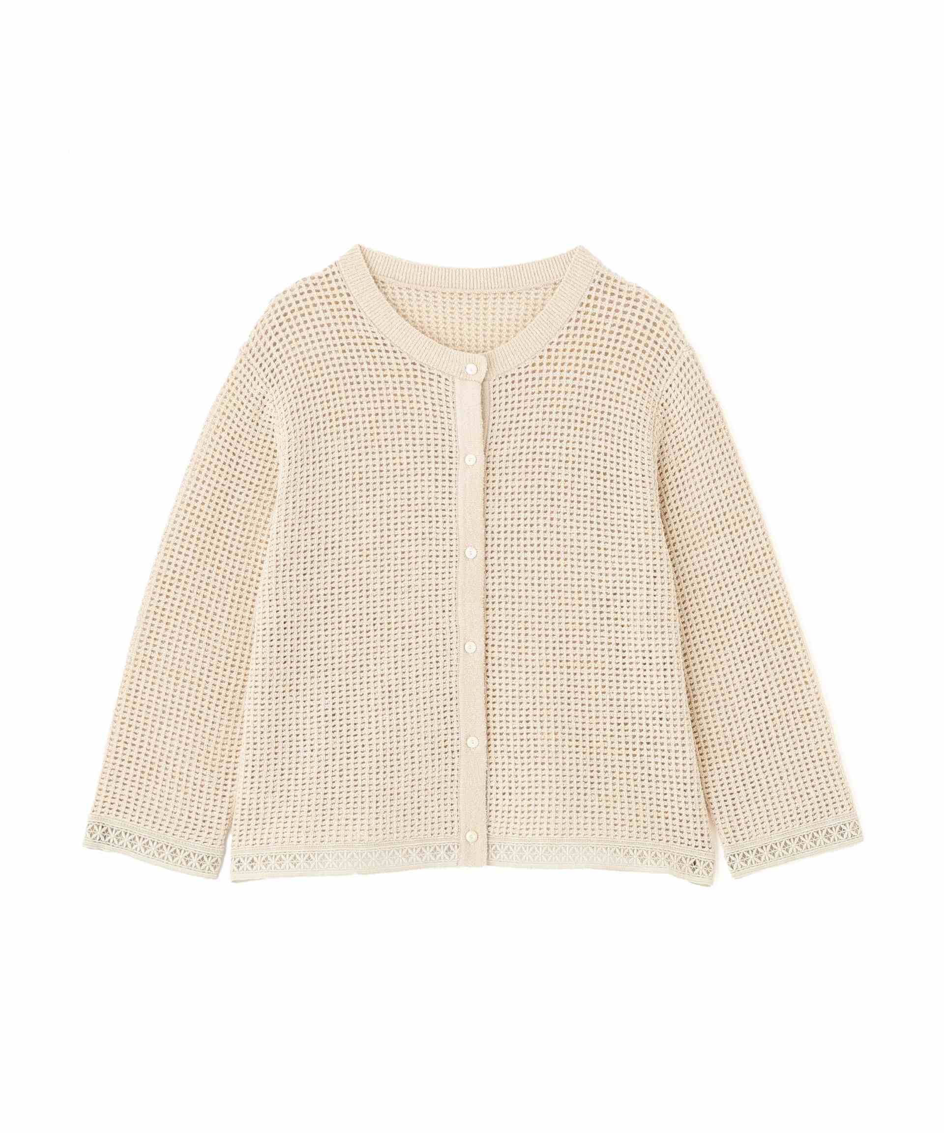 ◆透かしブークレニットカーディガン ベージュ