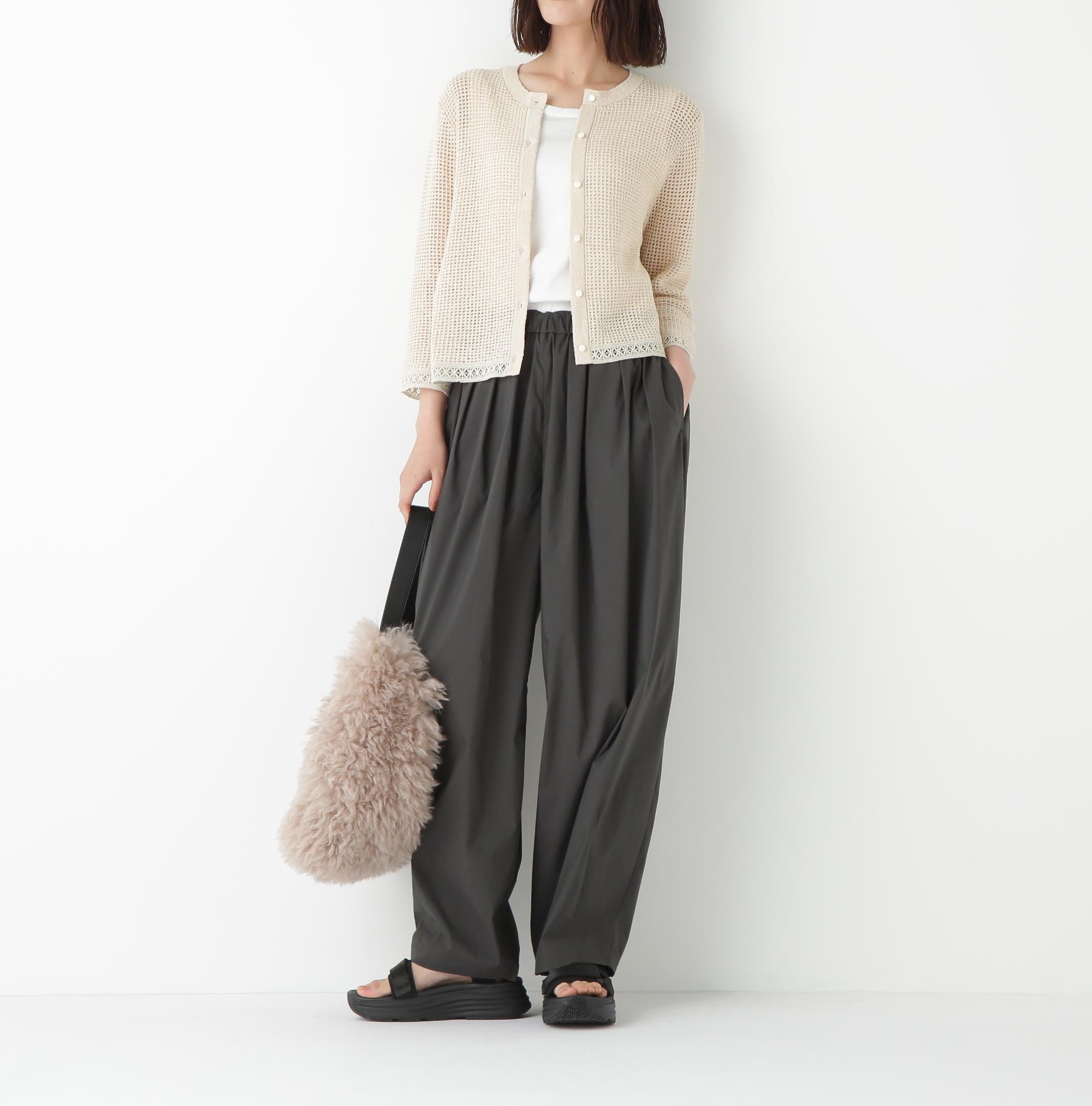 ◆透かしブークレニットカーディガン ベージュ