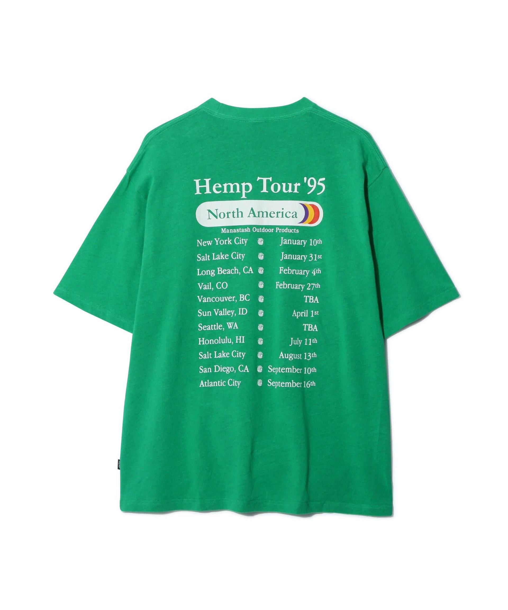 MANASTASH/マナスタッシュ/HEMP TEE TOU>/ヘンプツアーTシャツ グリーン