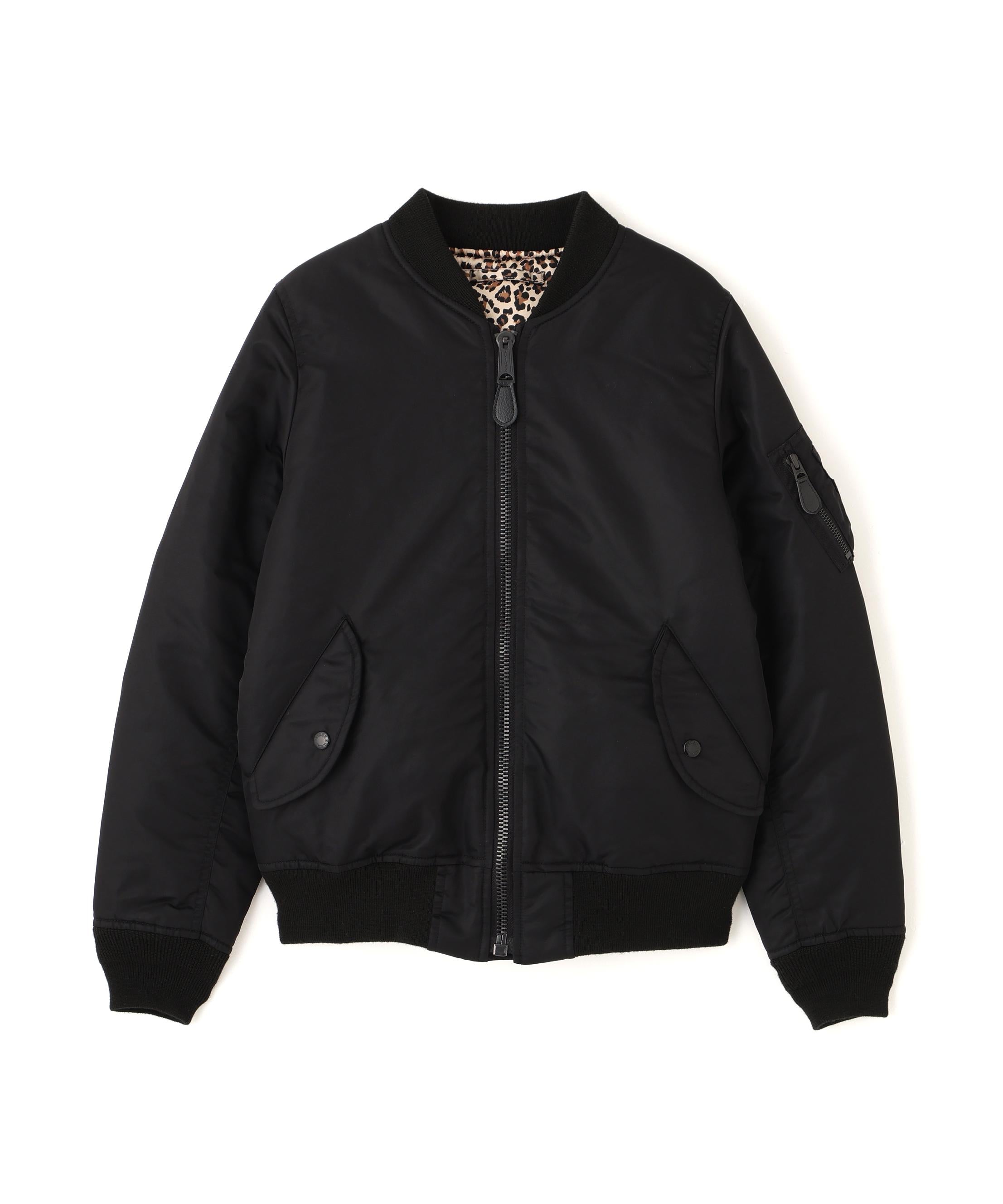 《WOMAN》LEOPARD LOGO MA-1 ブラック