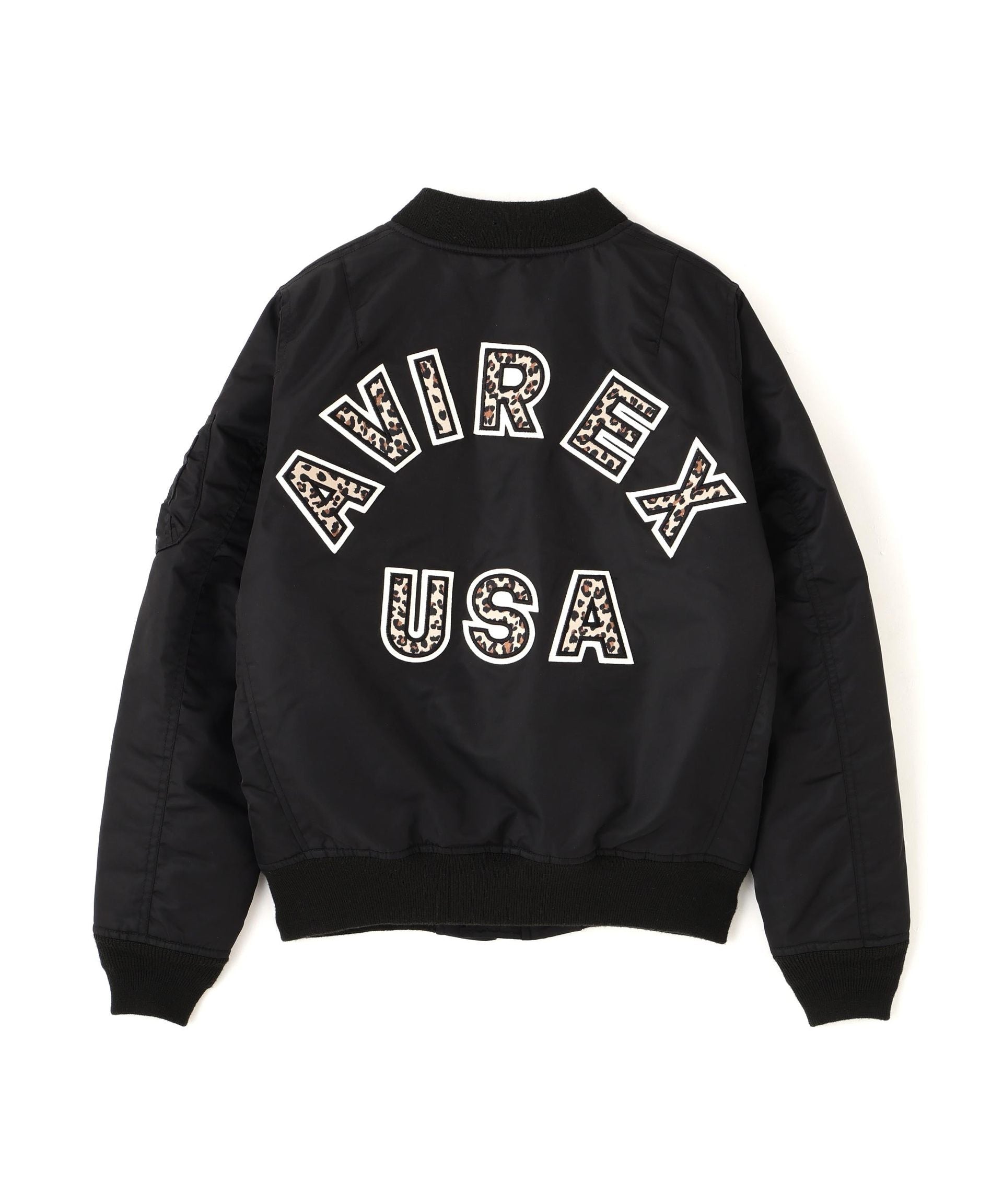 《WOMAN》LEOPARD LOGO MA-1 ブラック