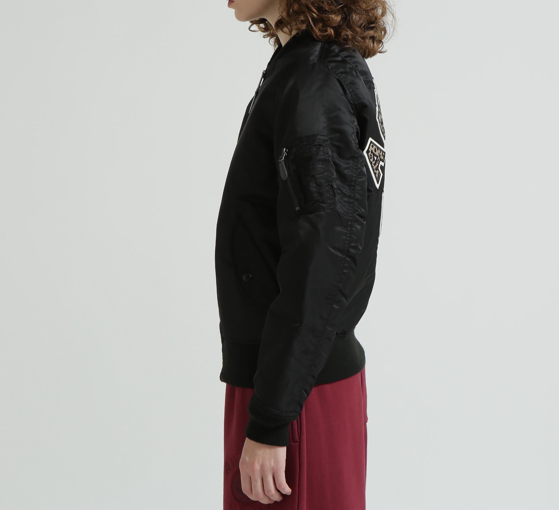 《WOMAN》LEOPARD LOGO MA-1 ブラック