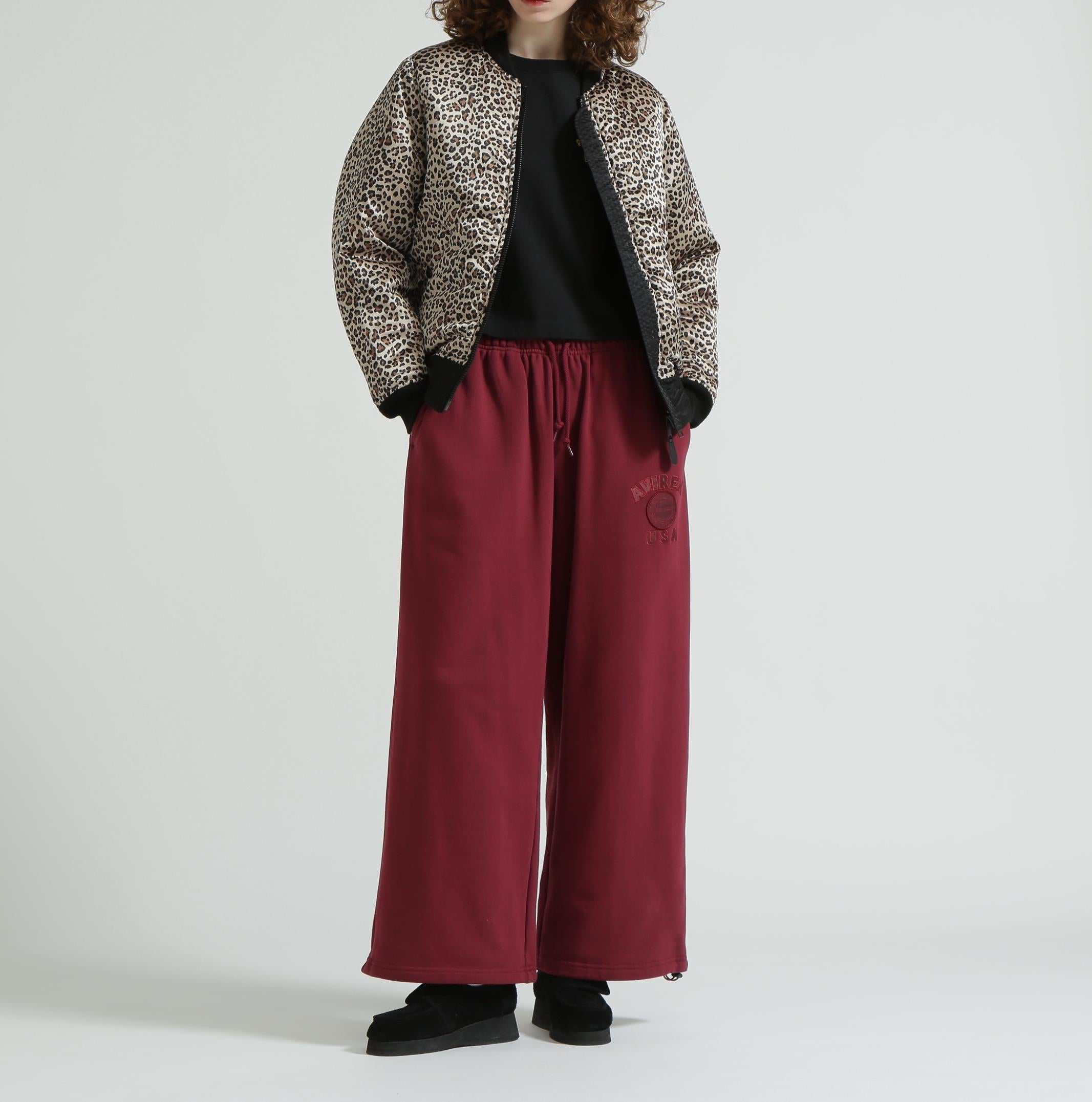 《WOMAN》LEOPARD LOGO MA-1 ブラック