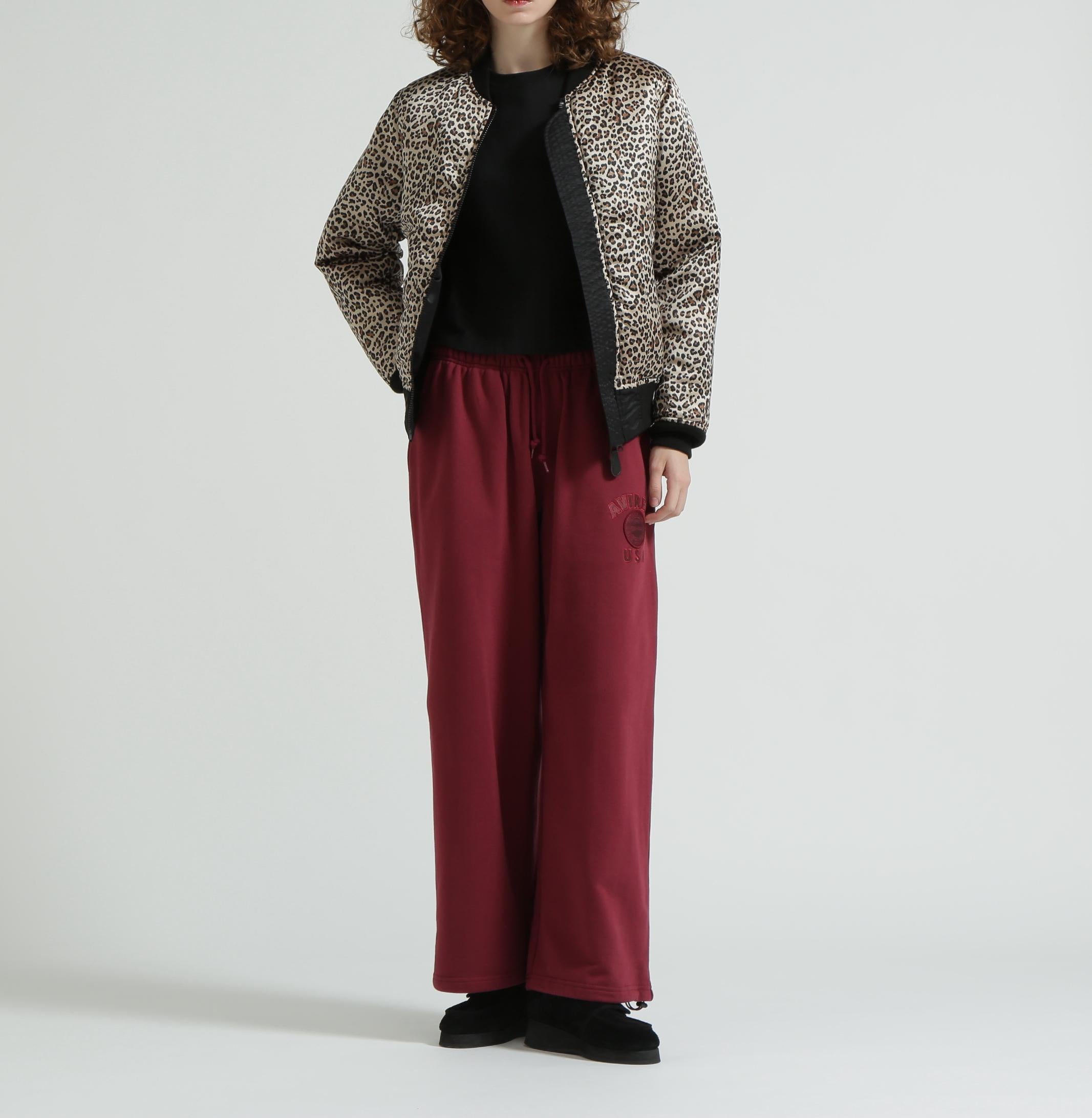 《WOMAN》LEOPARD LOGO MA-1 ブラック