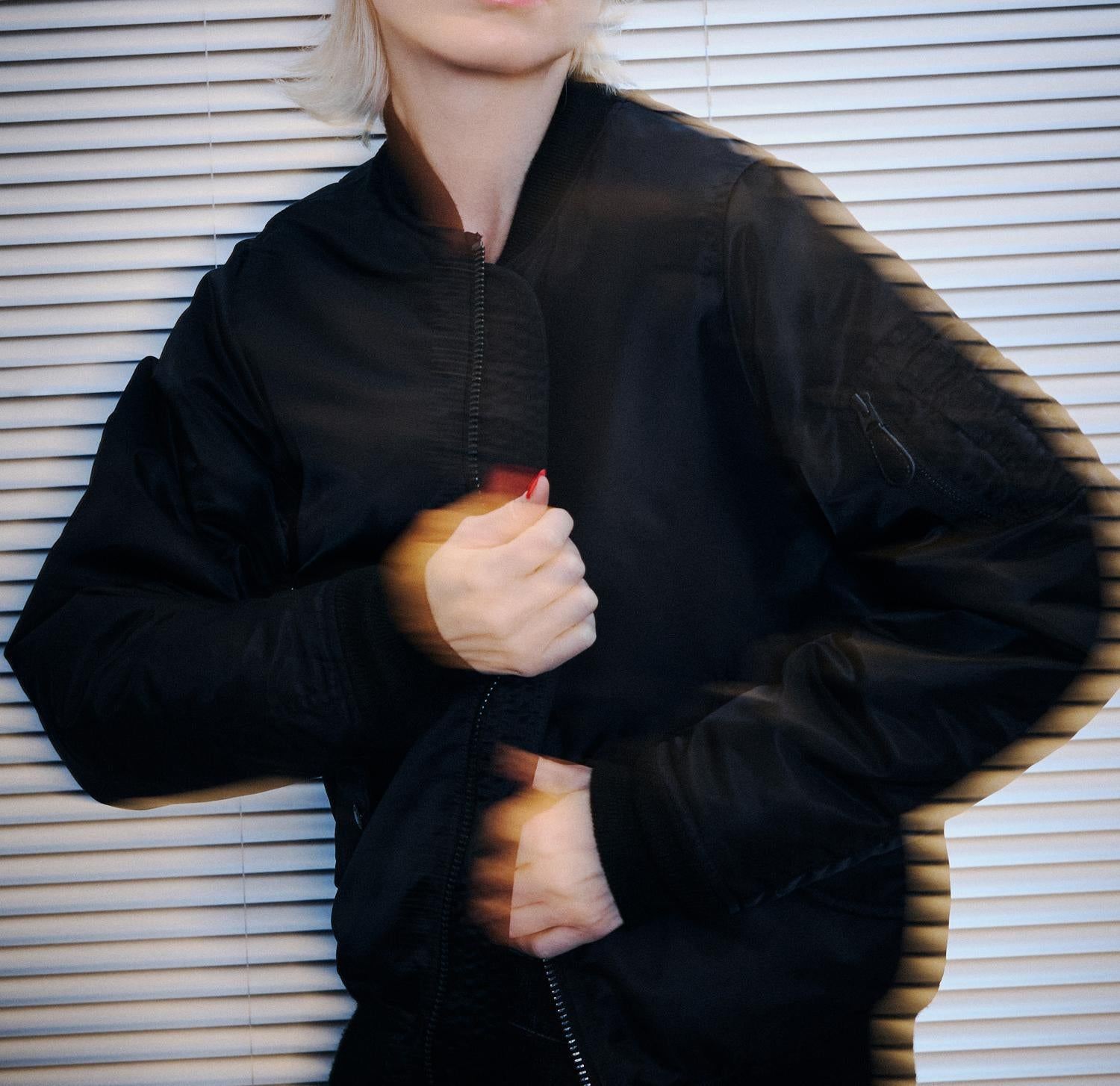 《WOMAN》LEOPARD LOGO MA-1 ブラック