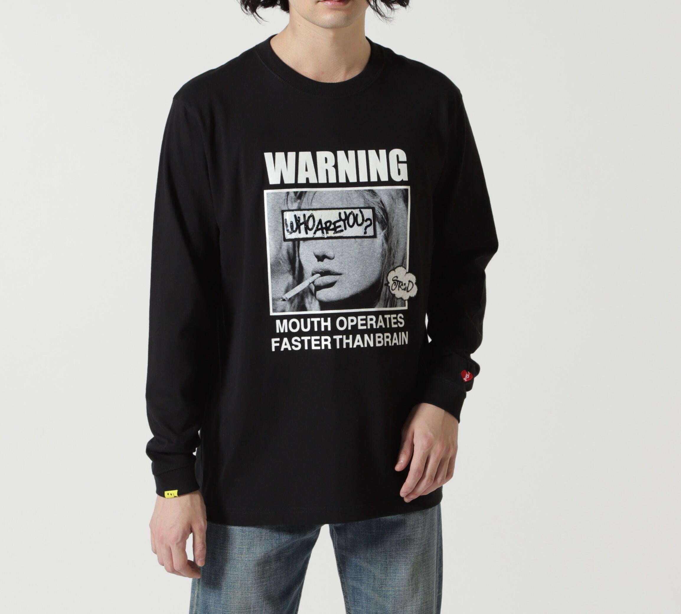 STUD MUFFIN/スタッドマフィン/Waninng シークイン L/S Tee ブラック