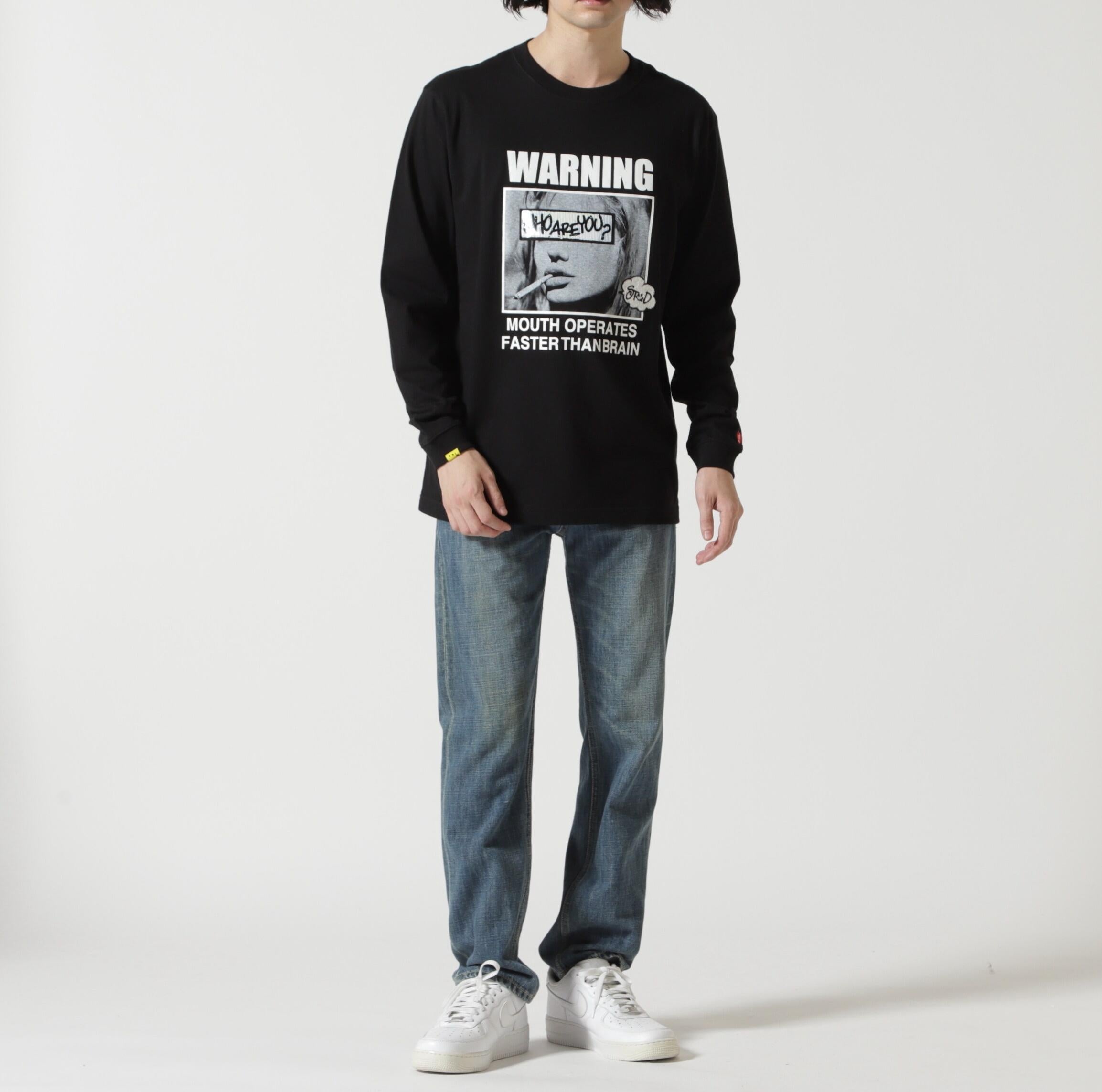 STUD MUFFIN/スタッドマフィン/Waninng シークイン L/S Tee ブラック