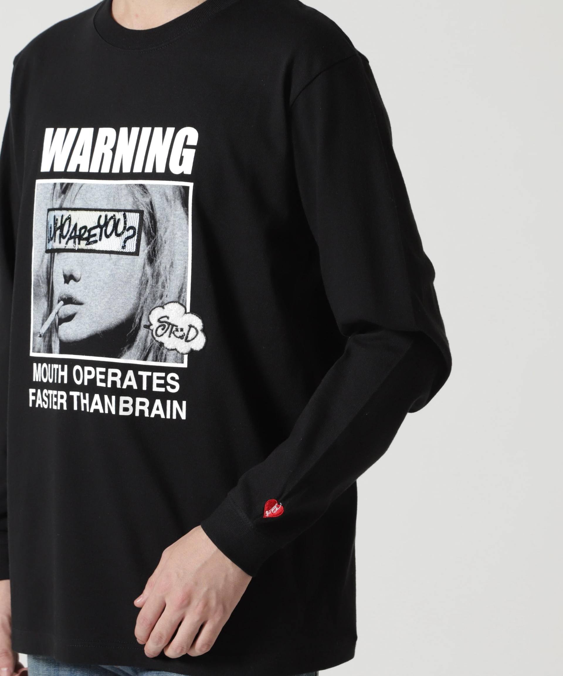 STUD MUFFIN/スタッドマフィン/Waninng シークイン L/S Tee ブラック