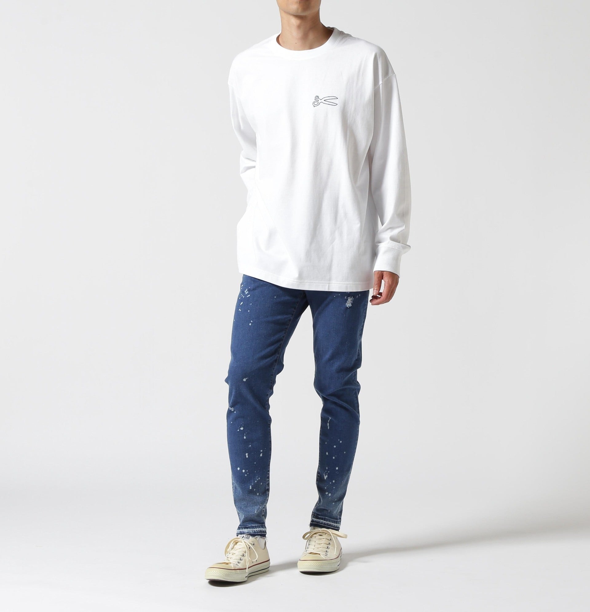DENHAM/デンハム/CHAIN LS TEE ホワイト