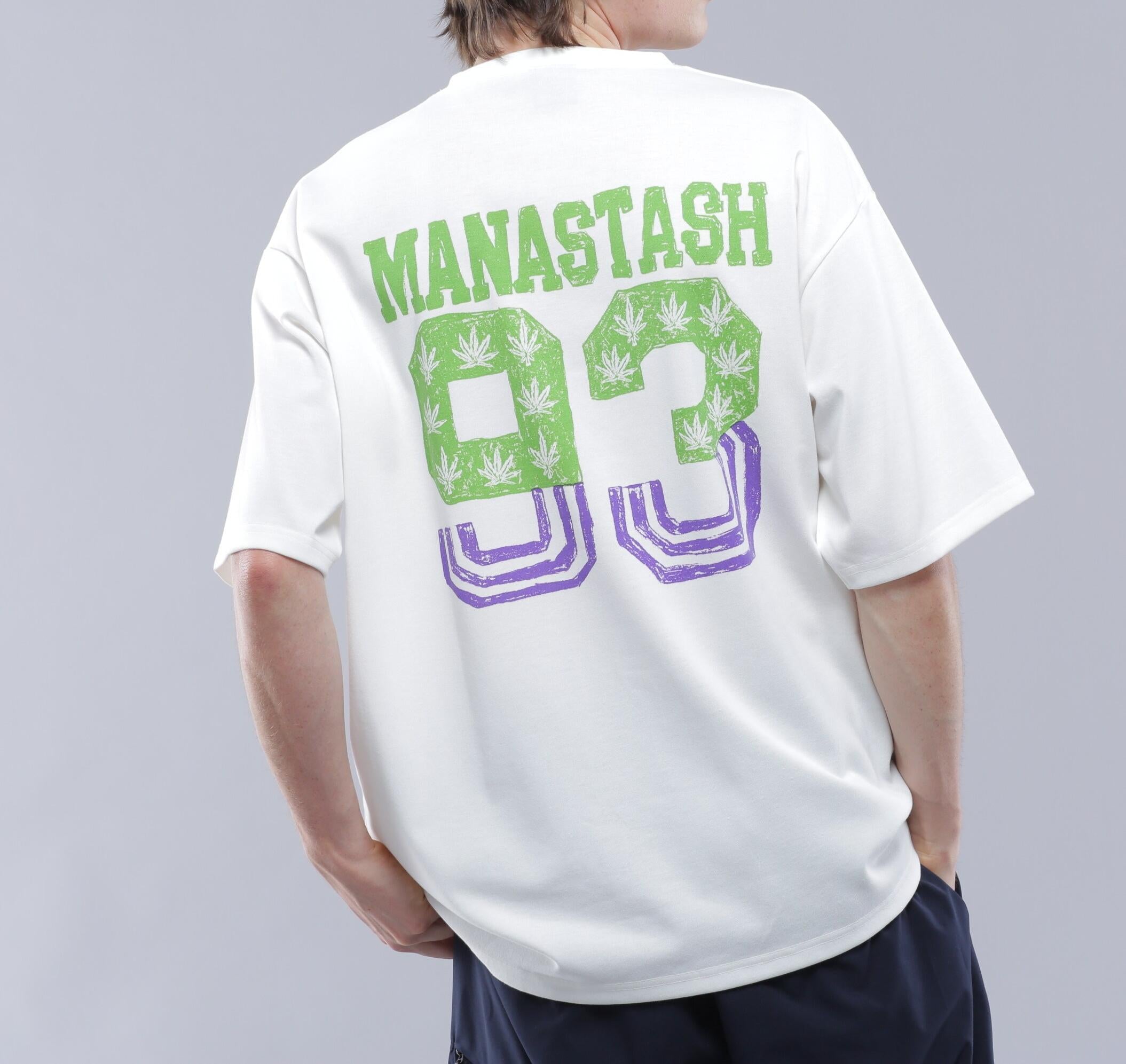 MANASTASH/マナスタッシュ/>E:POLY TEE 93/リポリTシャツ93 ホワイト