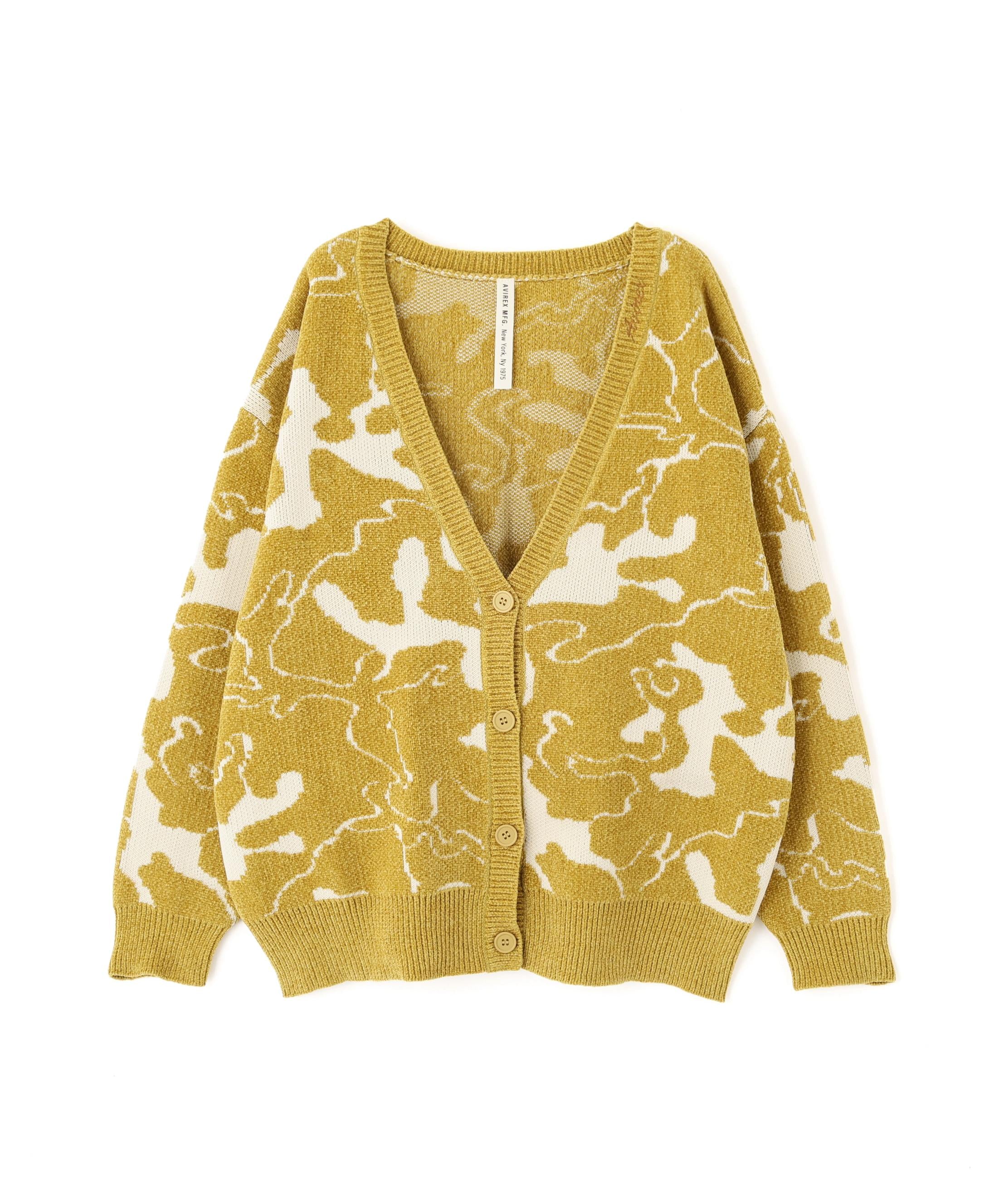 《直営店限定》BOUCLE CAMO KINT CARDIGAN イエロー