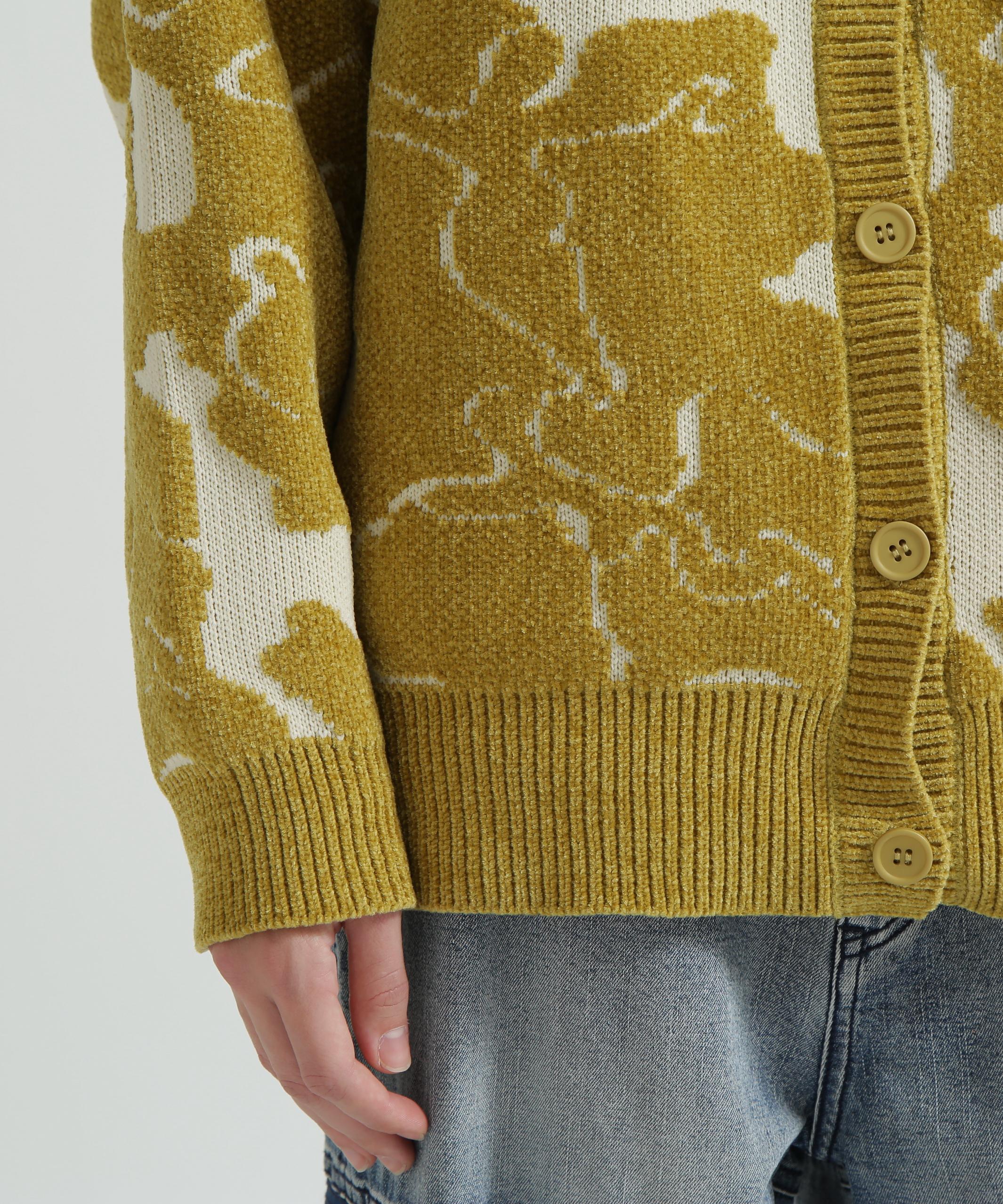 《直営店限定》BOUCLE CAMO KINT CARDIGAN イエロー