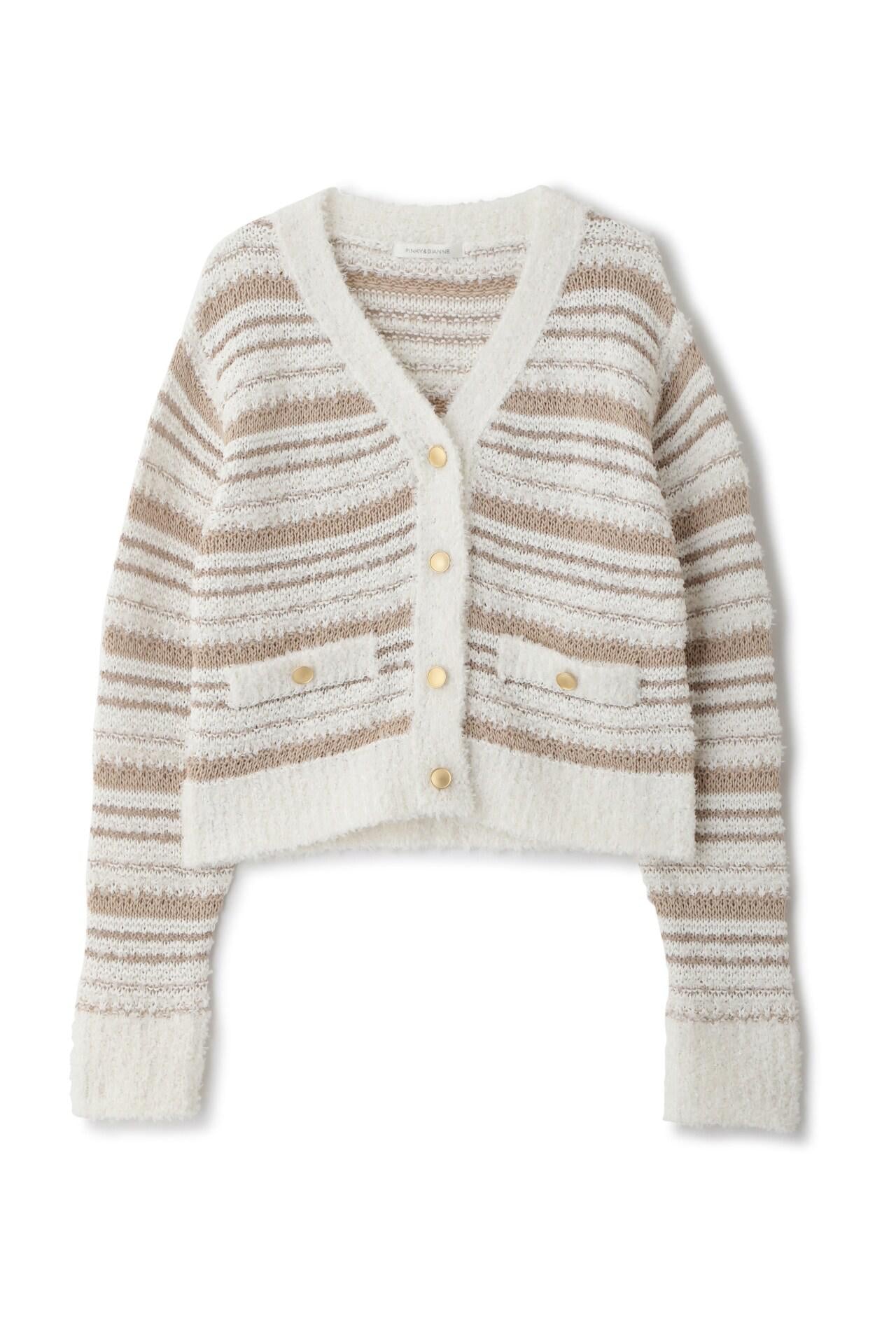 ◆ツイードニットカーディガン ベージュ