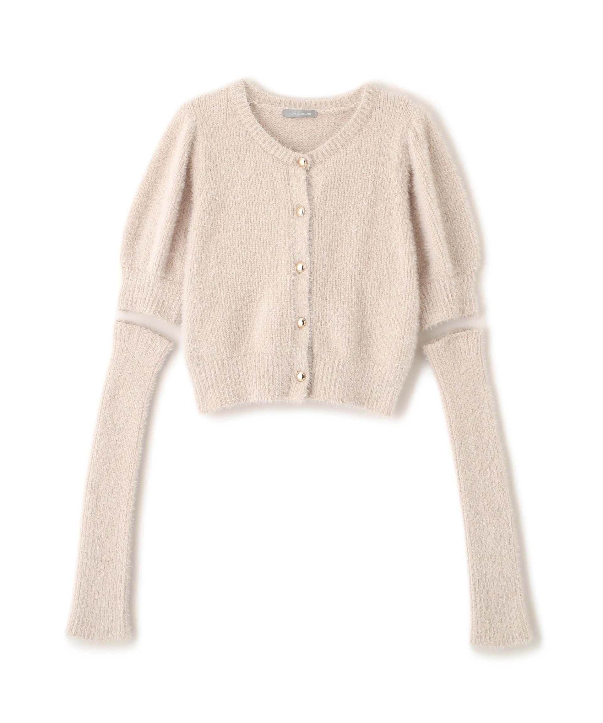 アームウォーマー付きモールシャギーニット エクリュ