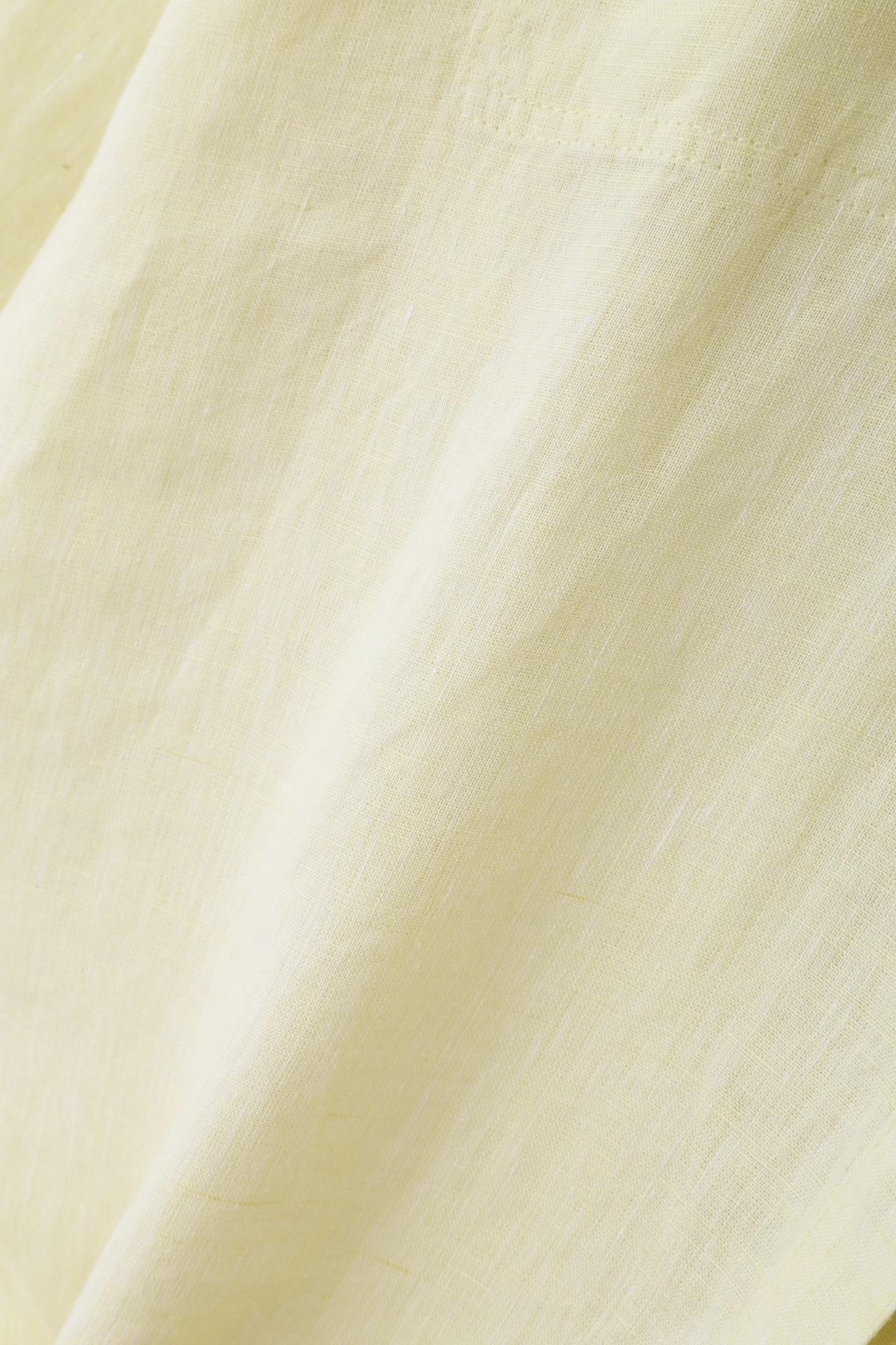 ◆ハードマンリネンバンドカラーシャツブラウス イエロー