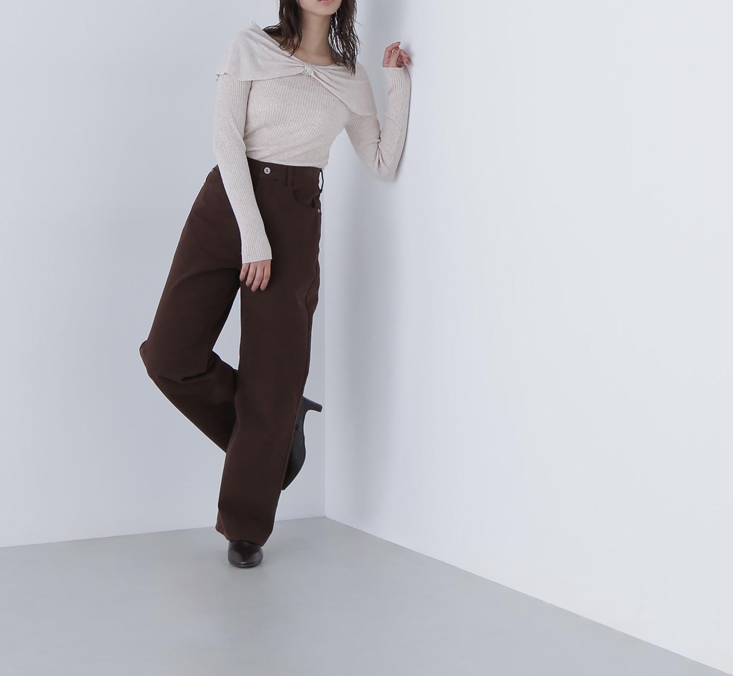 フロントリボンニット アイボリー1