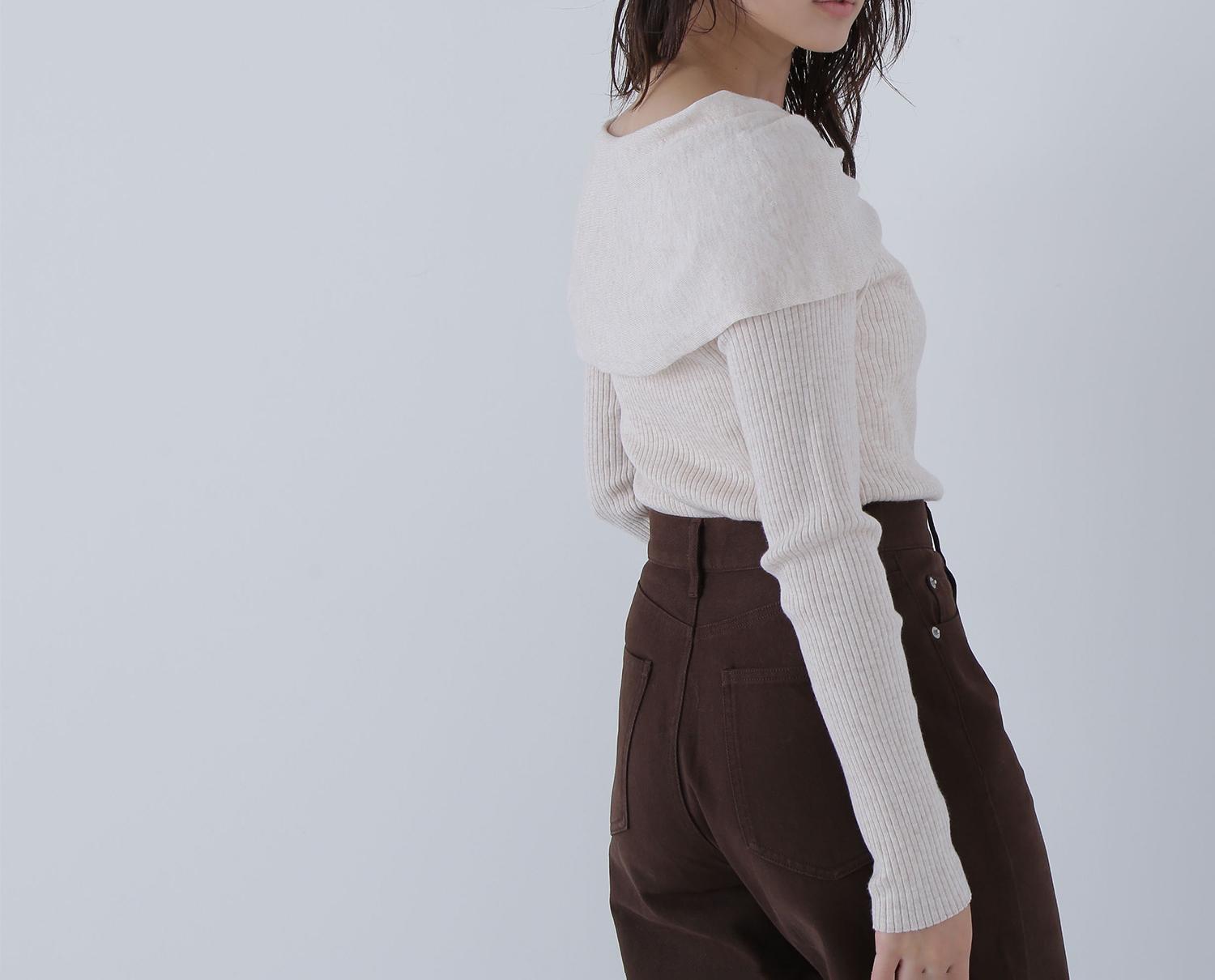 フロントリボンニット アイボリー1