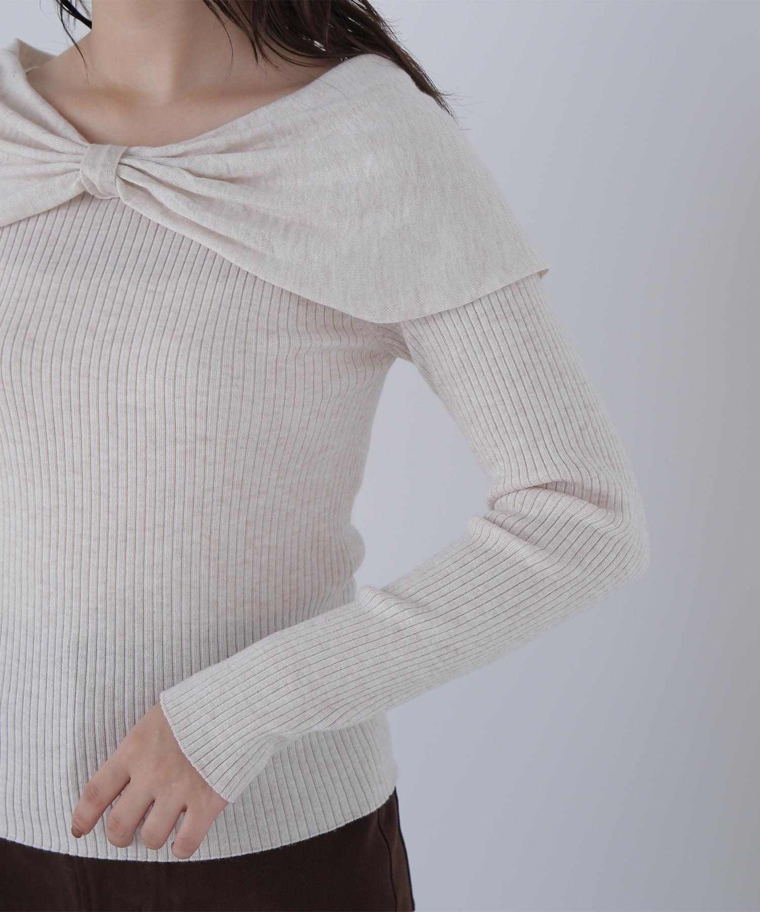 フロントリボンニット アイボリー1