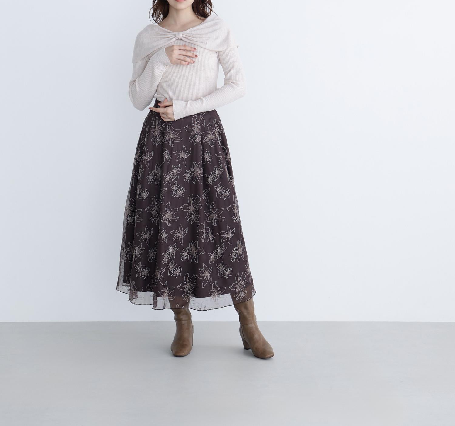 フロントリボンニット アイボリー1