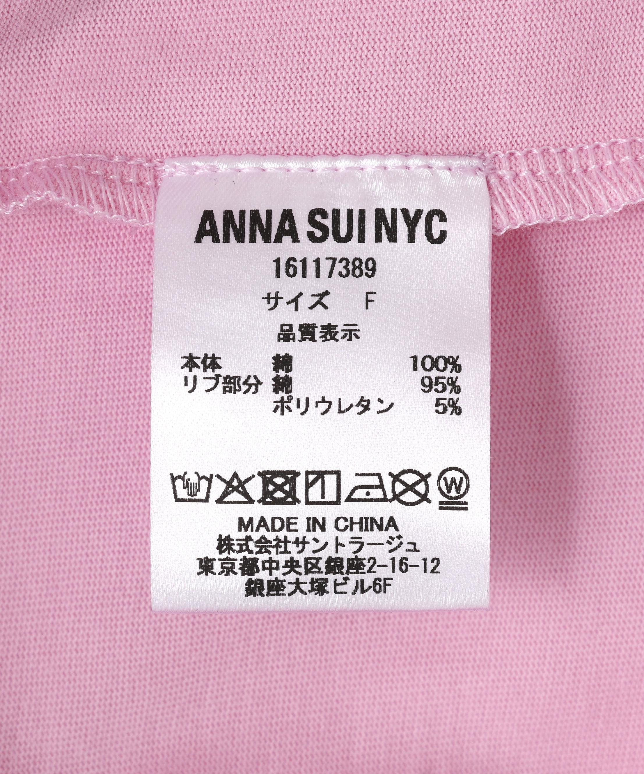 ANNA SUI NYC/アナ スイ エヌワイシー/トロンプルイユプリントビッグTシャツ ピンク