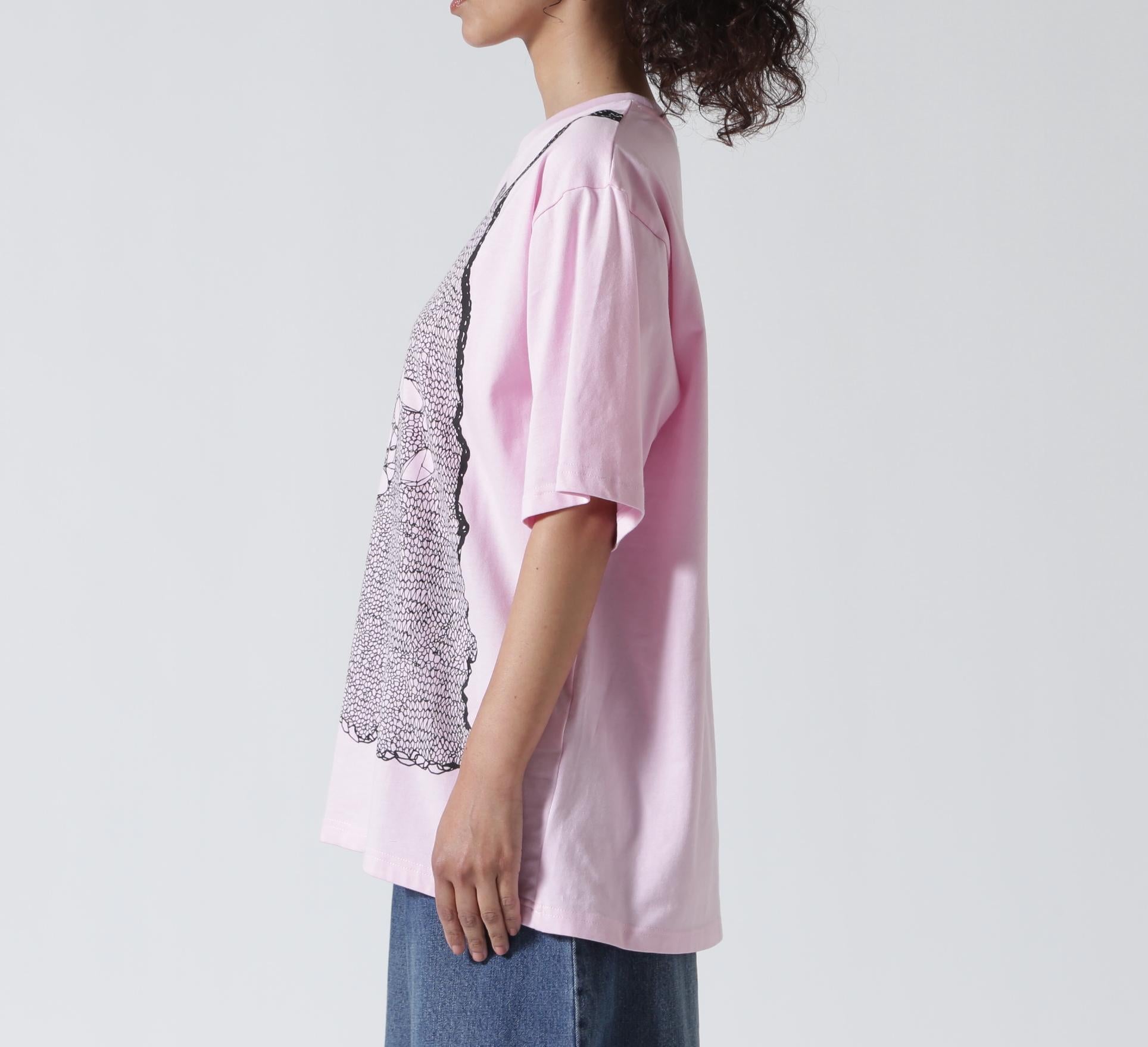 ANNA SUI NYC/アナ スイ エヌワイシー/トロンプルイユプリントビッグTシャツ ピンク
