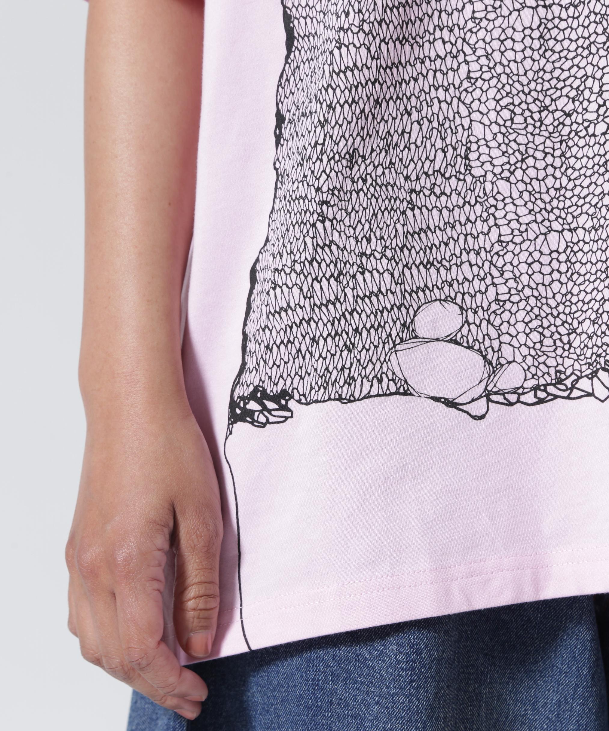 ANNA SUI NYC/アナ スイ エヌワイシー/トロンプルイユプリントビッグTシャツ ピンク