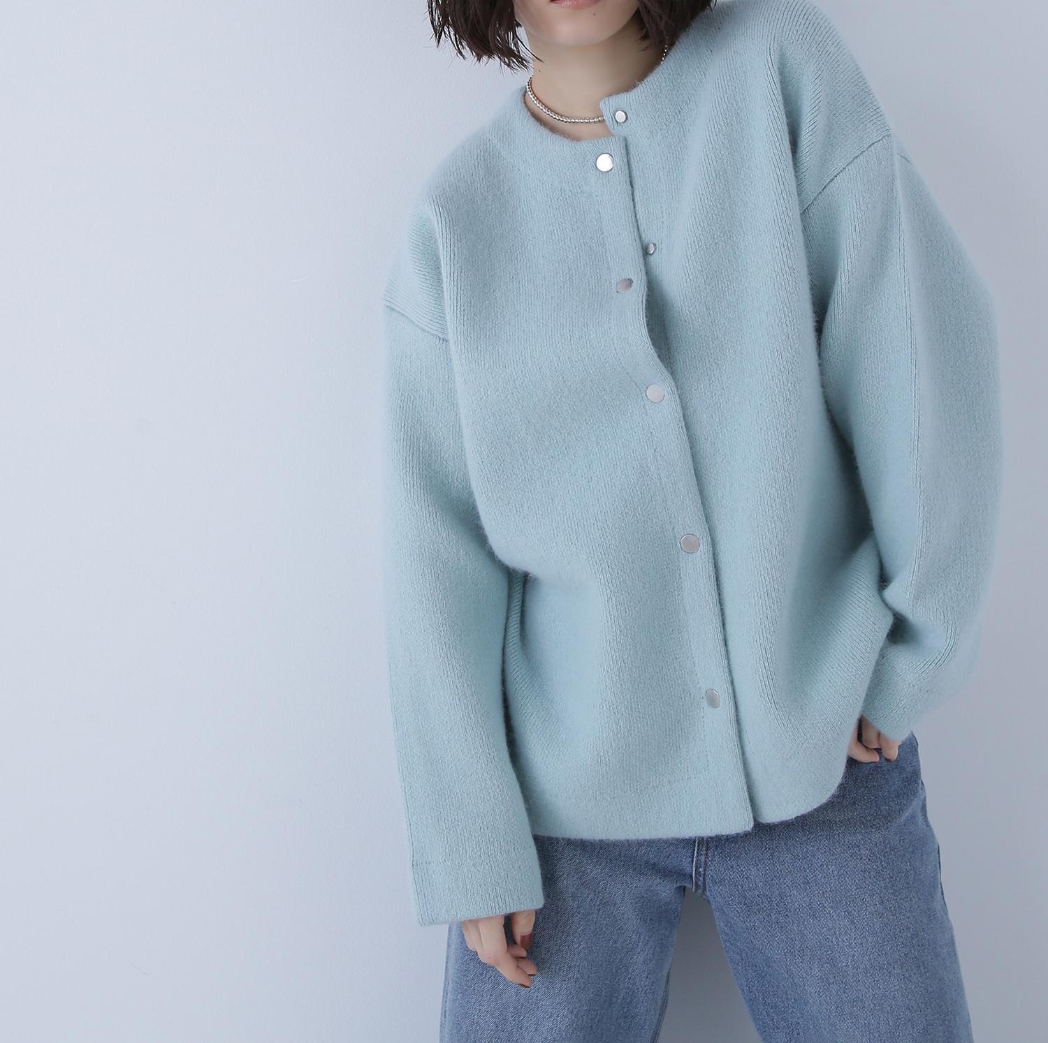 FOX接結コーディガン ペールグリーン