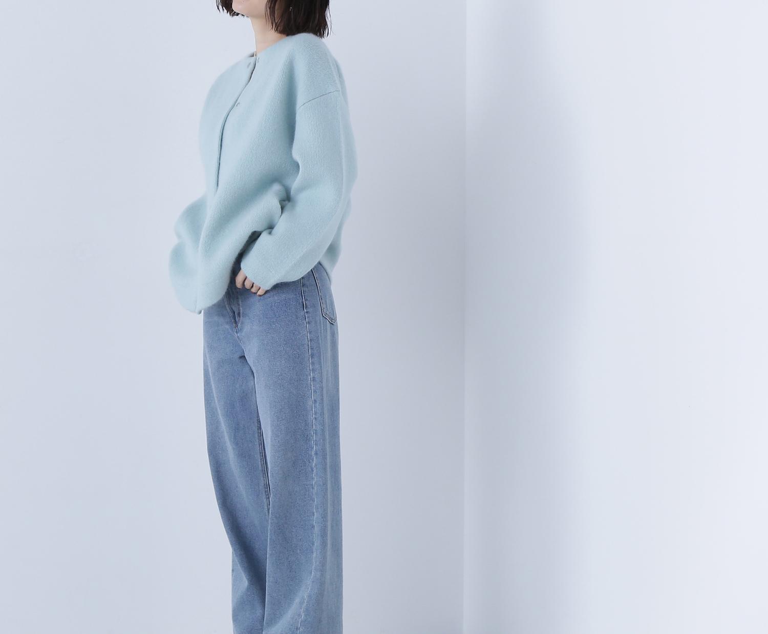 FOX接結コーディガン ペールグリーン